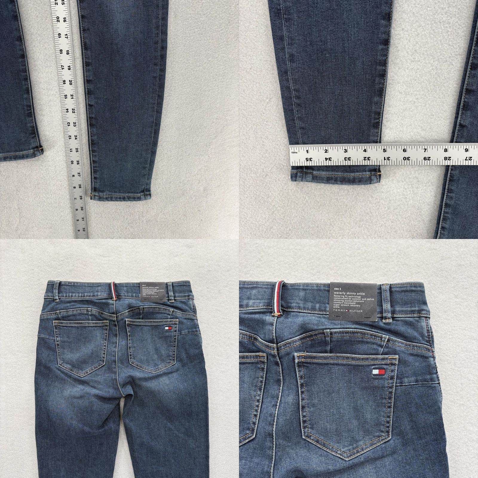 Tommy Hilfiger Tommy Hilfiger Waverly Skinny Jeans Womens 2 Blue Medium Wash NWT Size 26" / US 2 / IT 38 - 8 Thumbnail