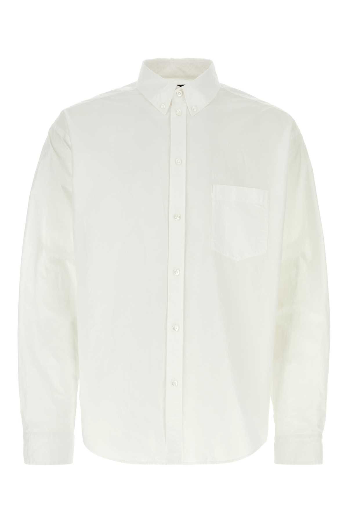 image of Balenciaga Ls Large Fit Shirt in White, Men's (Size Small)