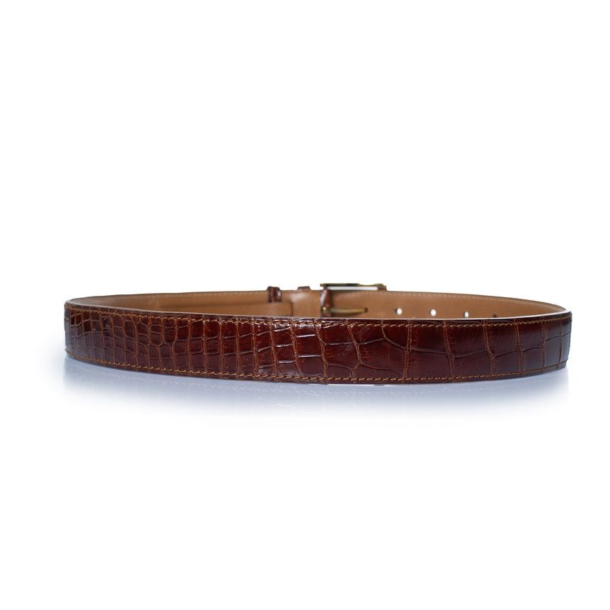 J.M. Weston J M Weston, crocodile leather belt in brown Size ONE SIZE - 3 Thumbnail