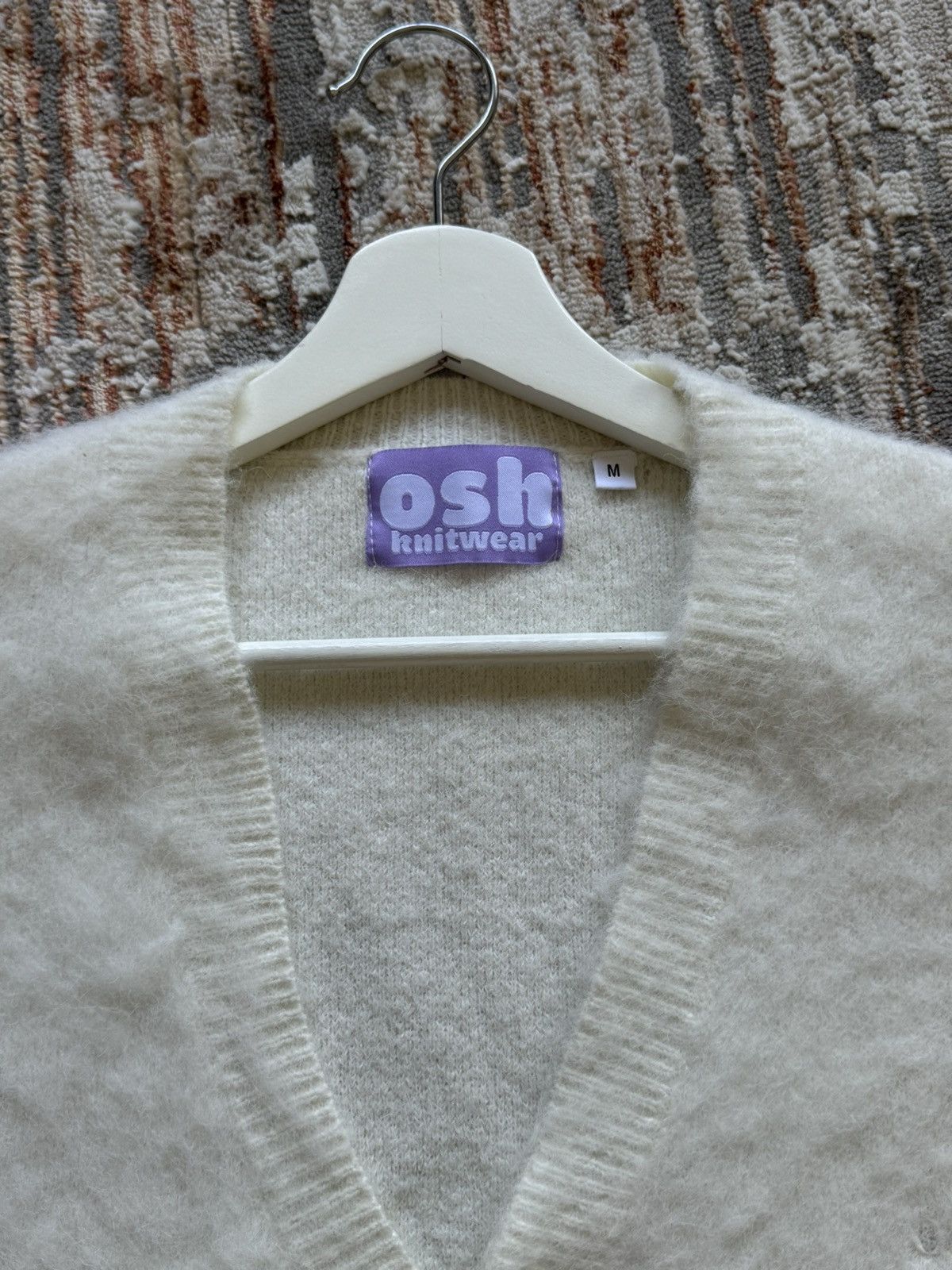 Other Osh.FC Mohair Fuzzy White Cardigan Knit Size US M / EU 48-50 / 2 - 2 Thumbnail
