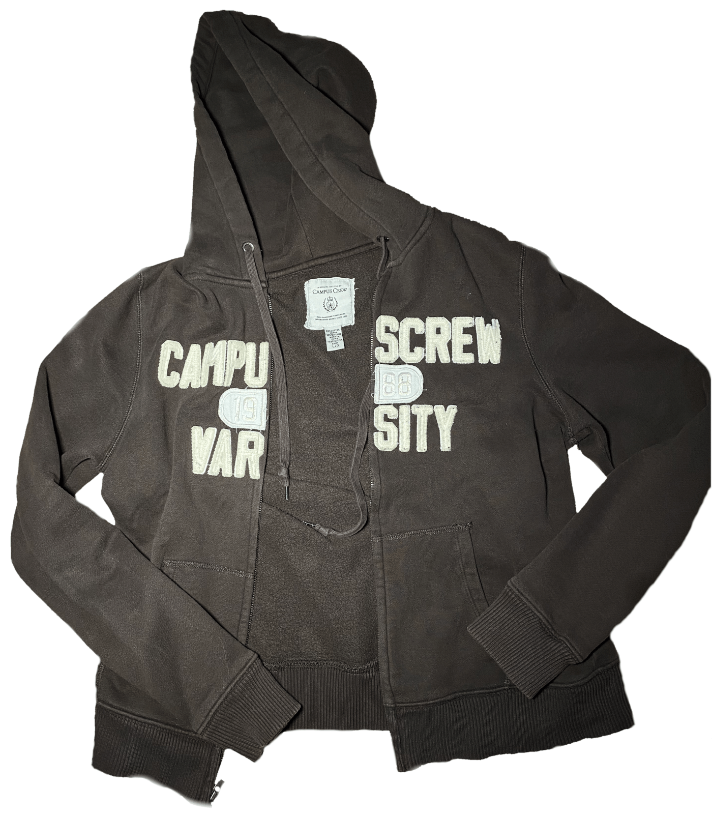 Vintage Zip Crop Hoodie Cotton Small/Large Unisex Vintage Y2K Grunge Size US S / EU 44-46 / 1 - 1 Thumbnail