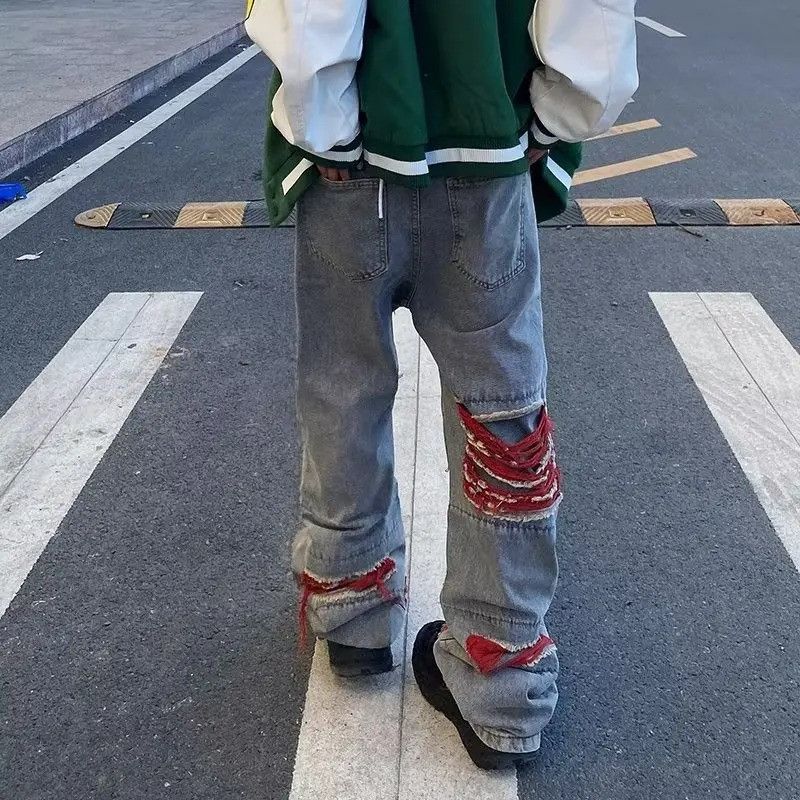 Vintage Y2K Streetwear Baggy Ripped Stacked Jeans Size US 30 / EU 46 - 2 Thumbnail