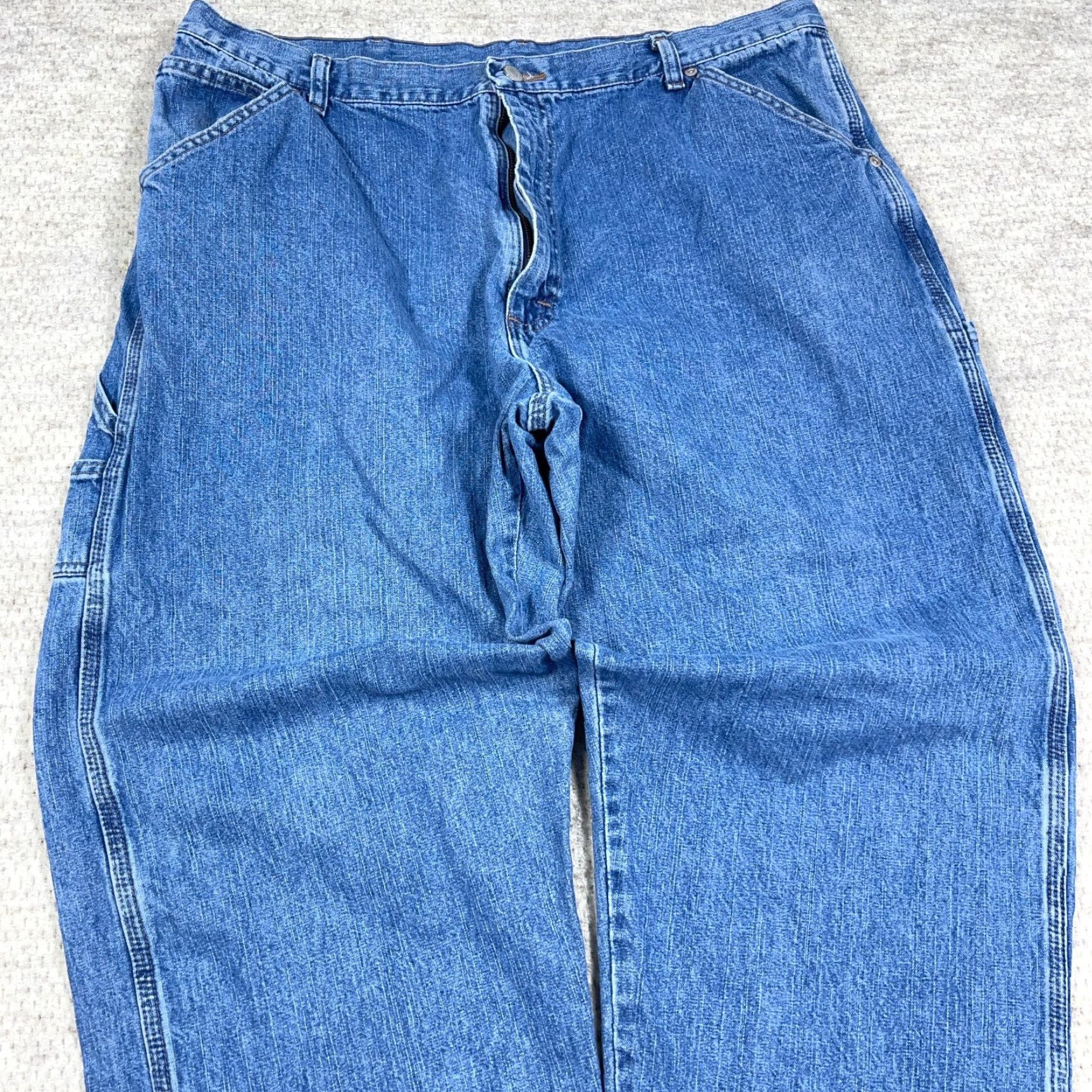 Wrangler VINTAGE Wrangler Jeans Men 40x32 Baggy Denim Straight 5-Pocket Relaxed Blue 90s Grunge Workwear Size US 40 / EU 56 - 6 Thumbnail