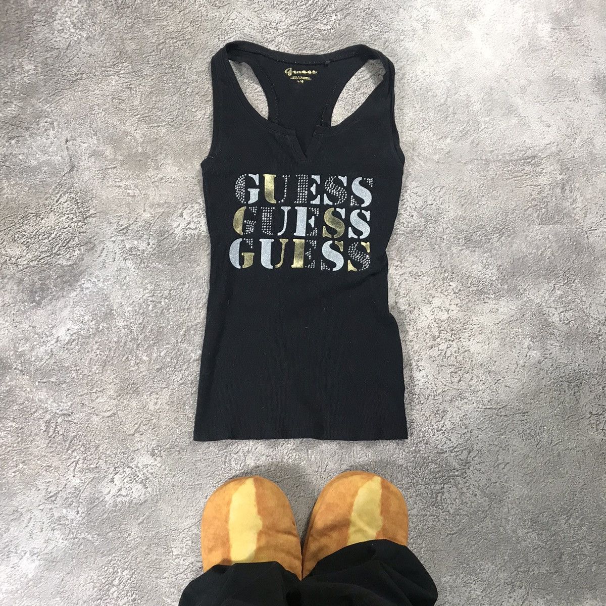 Vintage Vintage Y2K Guess Logo Racerback Tank Top Streetwear Slim L Size L / US 10 / IT 46 - 1 Thumbnail