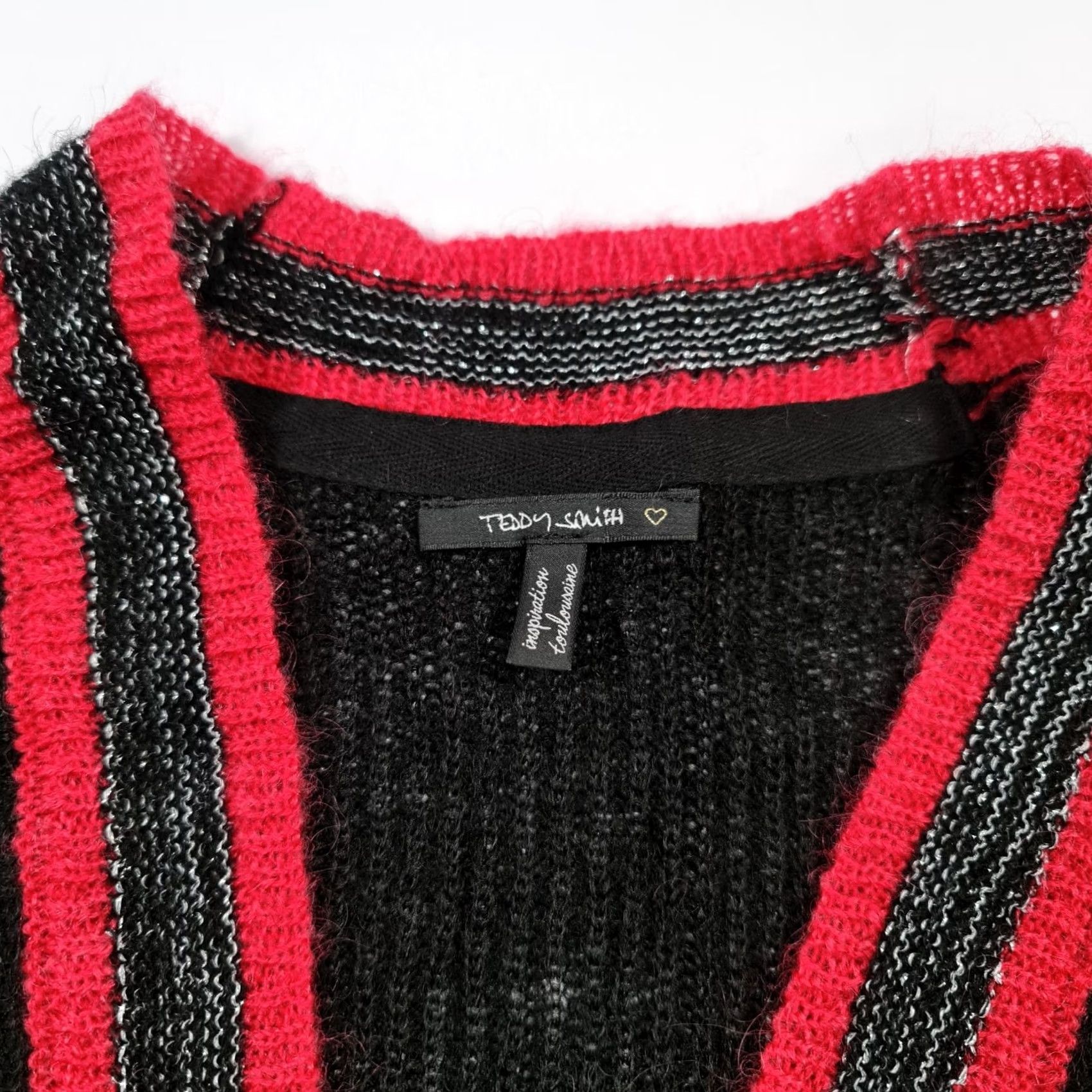 Vintage Teddy Smith Cardigan Womens Black Small Long Sleeve Mohair Knit Open Front Logo Casual Knitwear Gift idea 90s City Holiday Womens Size S / US 4 / IT 40 - 3 Thumbnail