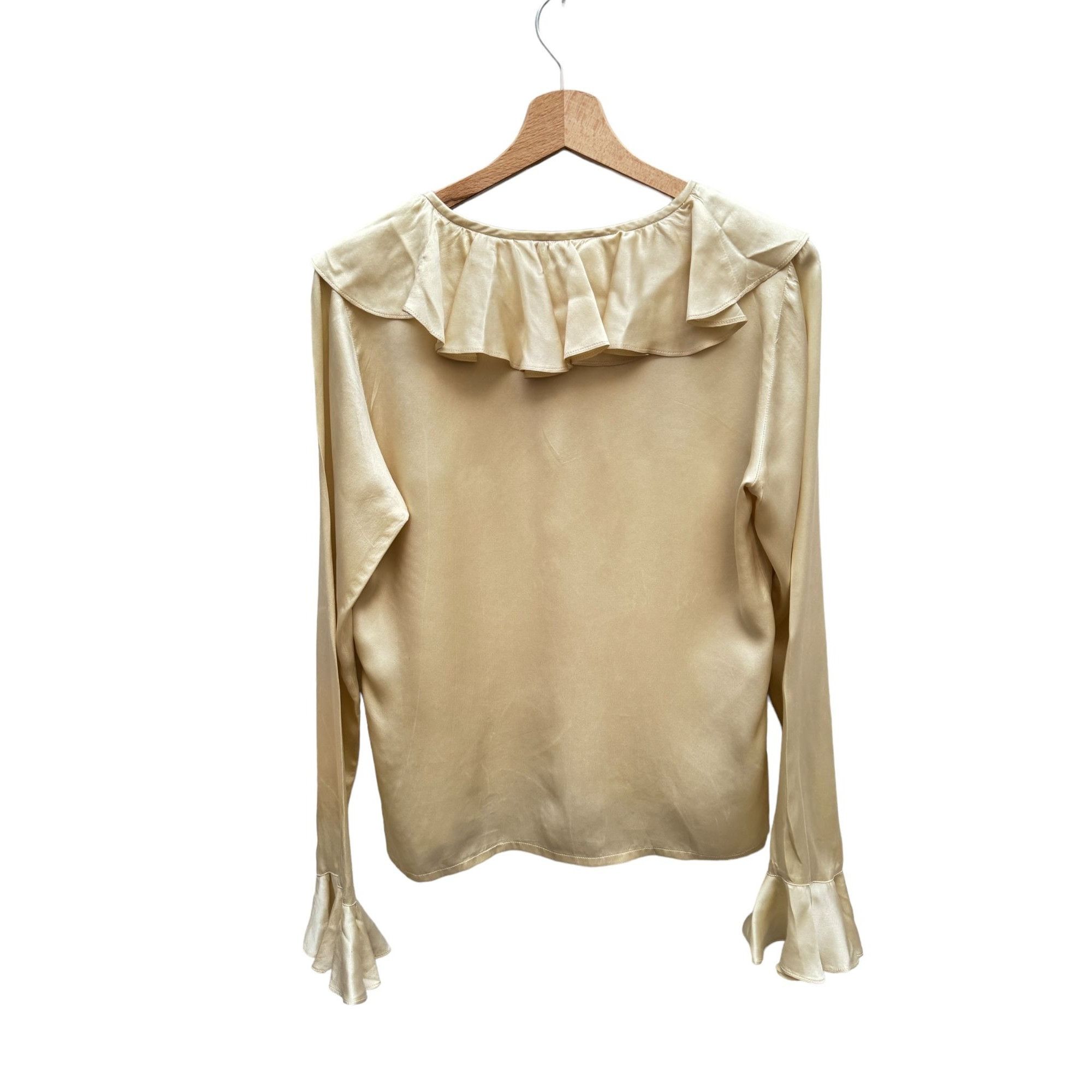 Yves Saint Laurent Champagne Silk Shirt Size M / US 6-8 / IT 42-44 - 4 Thumbnail