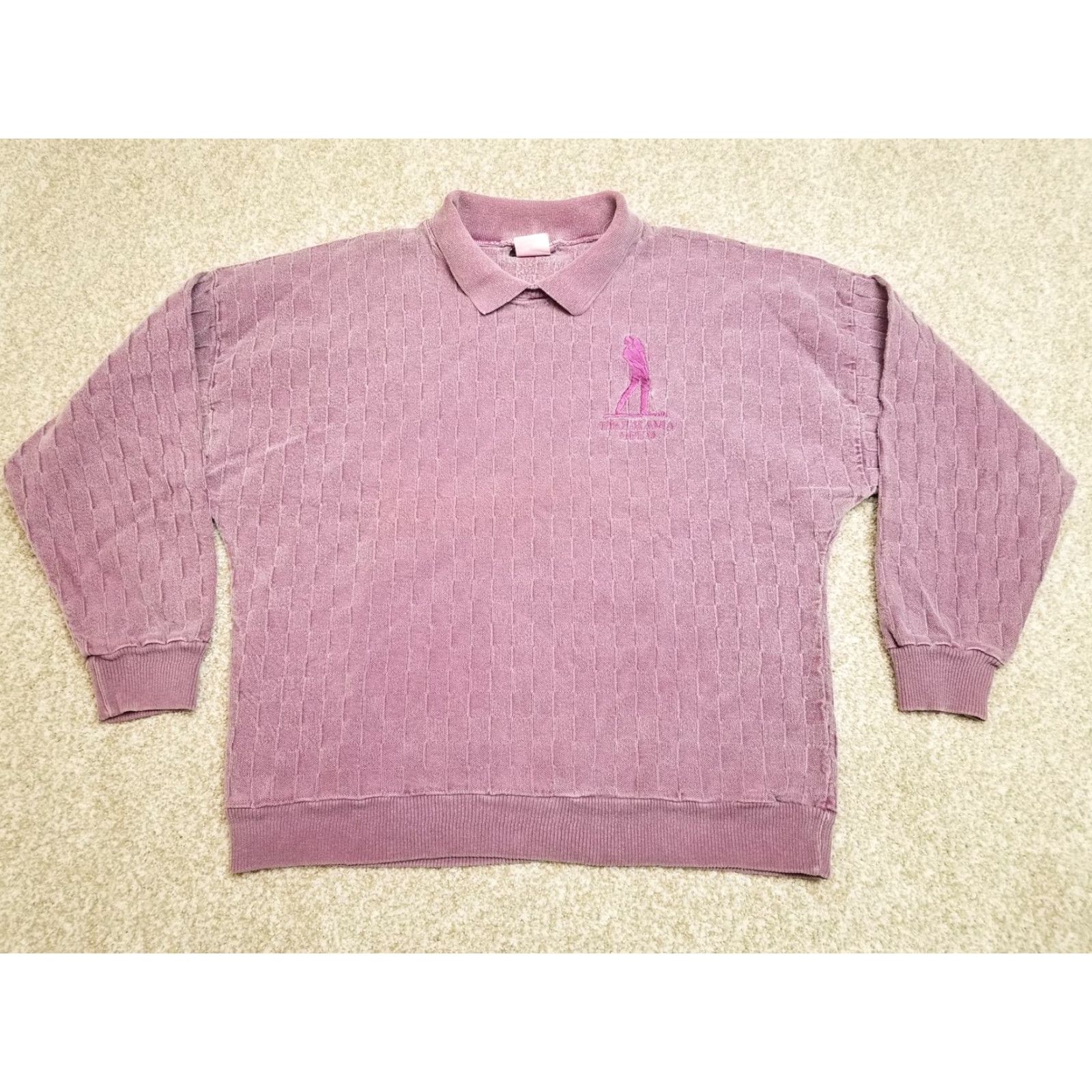 Vintage VINTAGE Tire Rama Golf shirt Mens L Purple Short Sleeve Cottontops USA 90s Golf Embroidered Solid Knit Pullover Cotton USA Mens L Size US L / EU 52-54 / 3 - 2 Thumbnail
