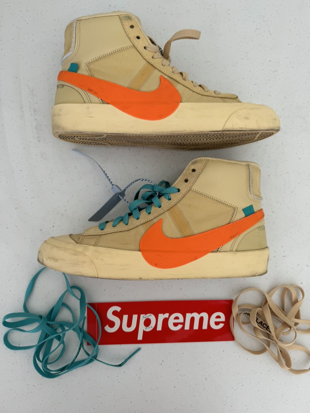 Nike × Off-White Nike Blazer Mid Off-White Canvas Size US 9 / EU 42 - 7 Thumbnail