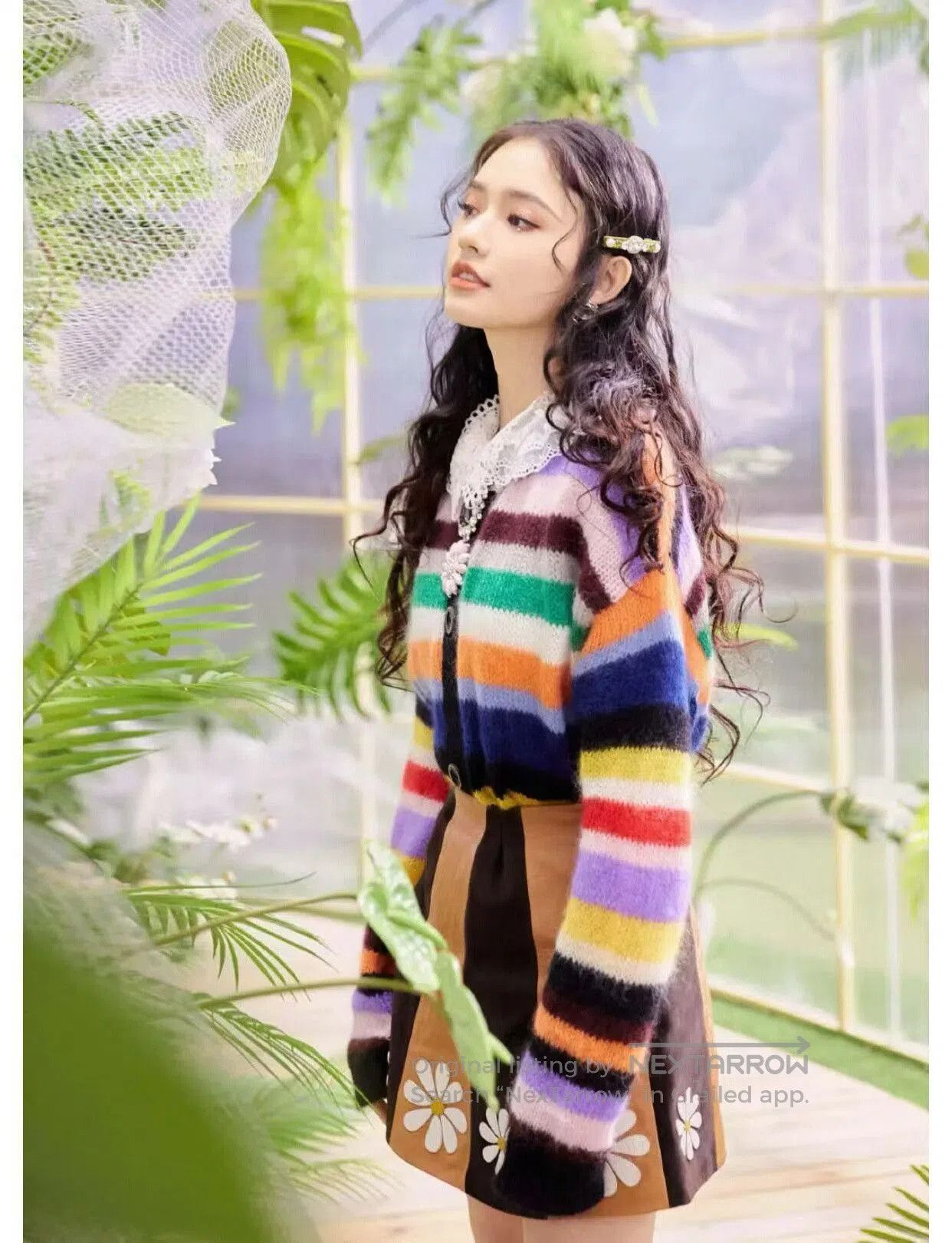 Miu Miu Miu Miu Color-Blocked Lace Collar Cardigan. Size XS / US 0-2 / IT 36-38 - 5 Thumbnail