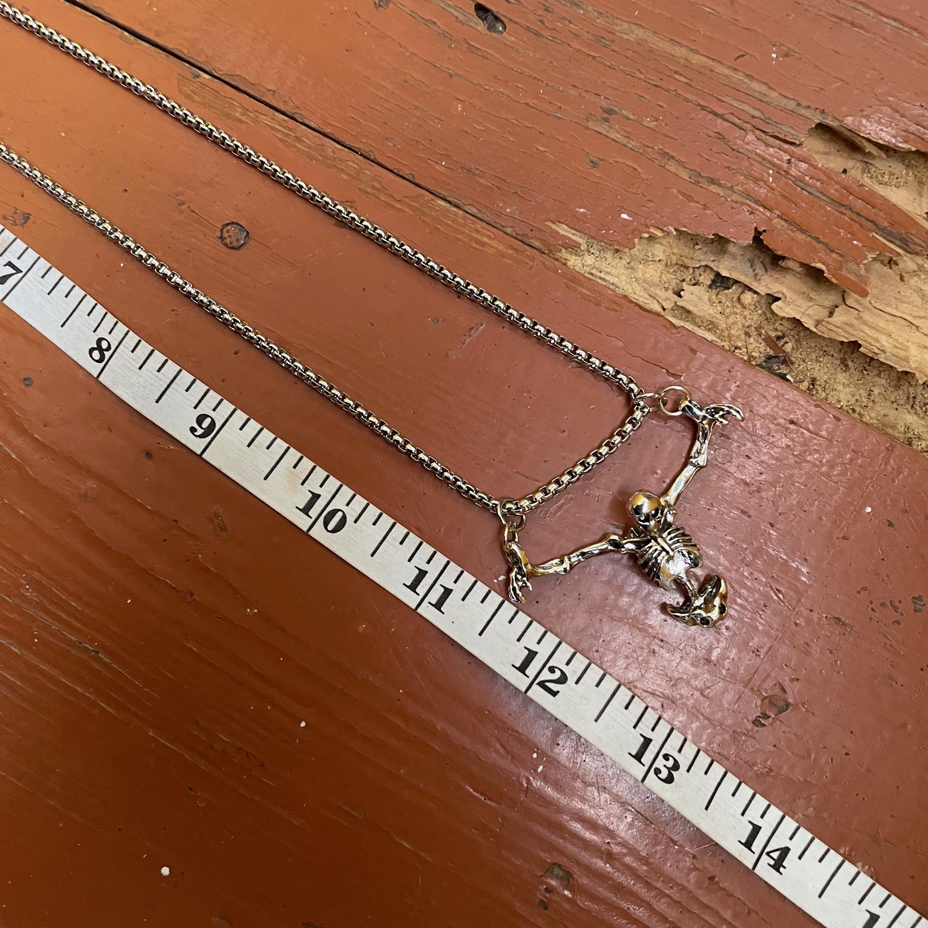 Other Gothic Skeleton Pendant Necklace Grunge Punk Jewelry Size ONE SIZE - 5 Thumbnail