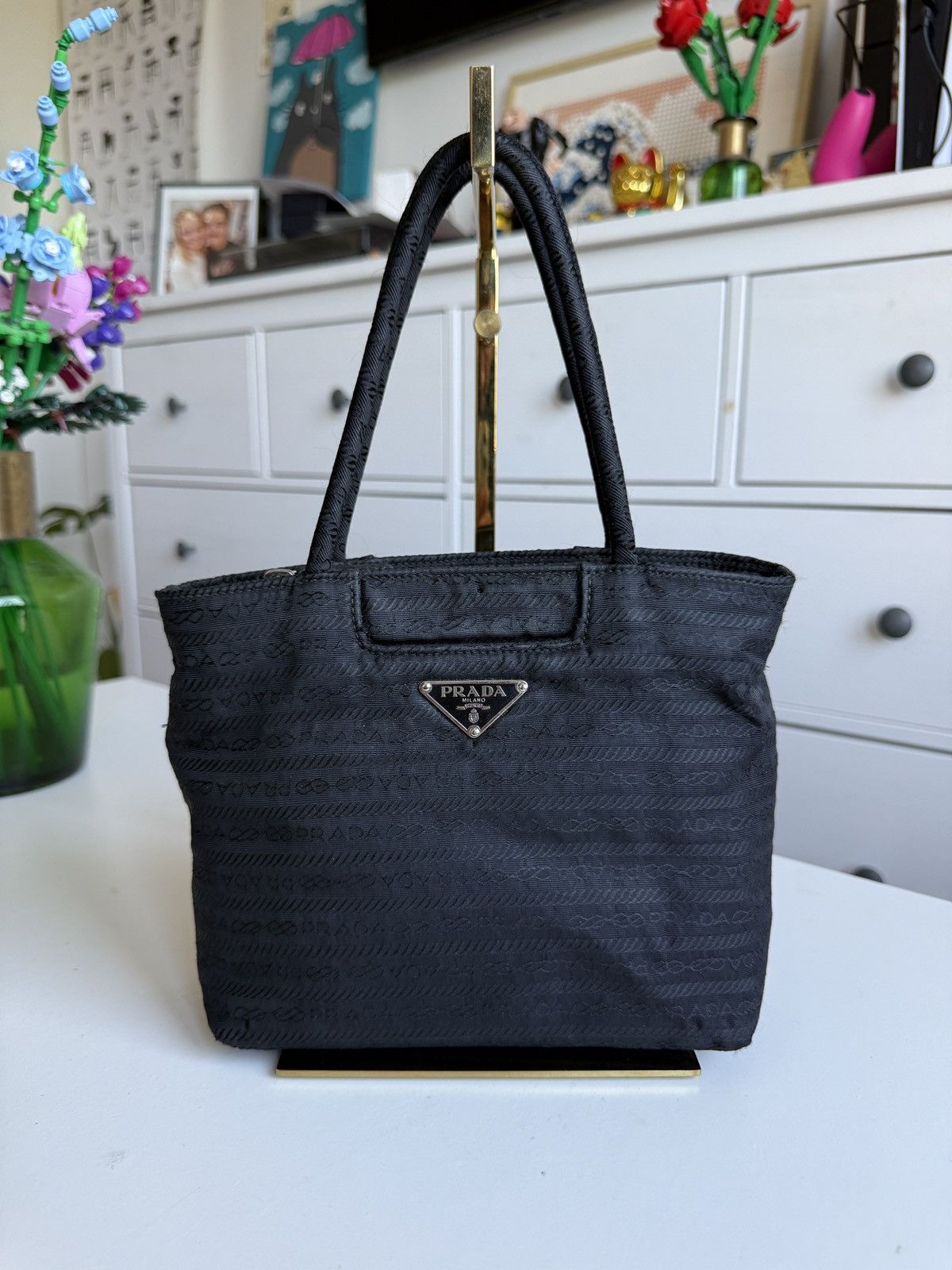 Designer × Prada × Vintage Vintage Prada Tessuto city handbag avantgarde archive luxury Size ONE SIZE - 1 Thumbnail