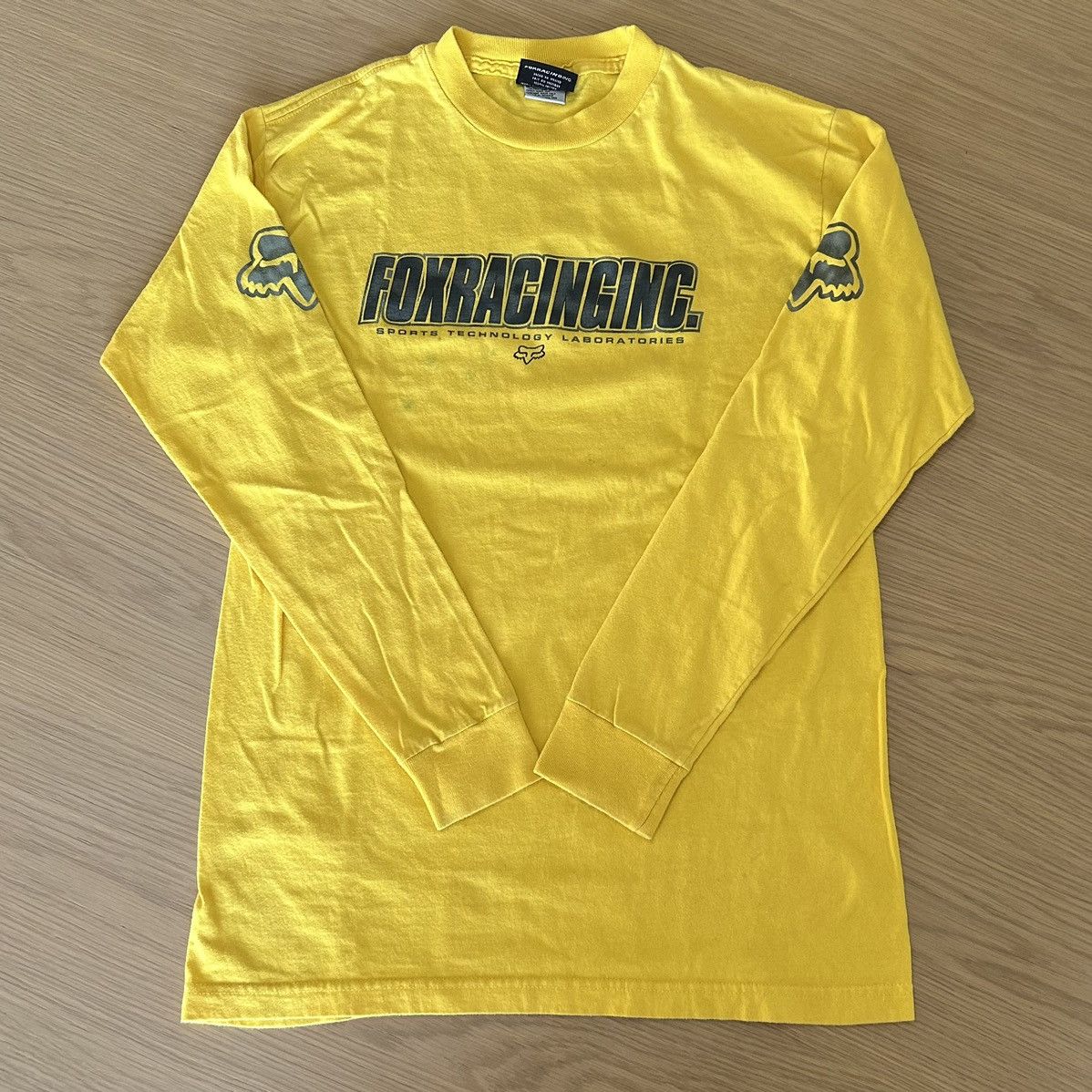 Vintage Vintage Y2K Yellow Fox Racing Longsleeve Puff Print | Grailed