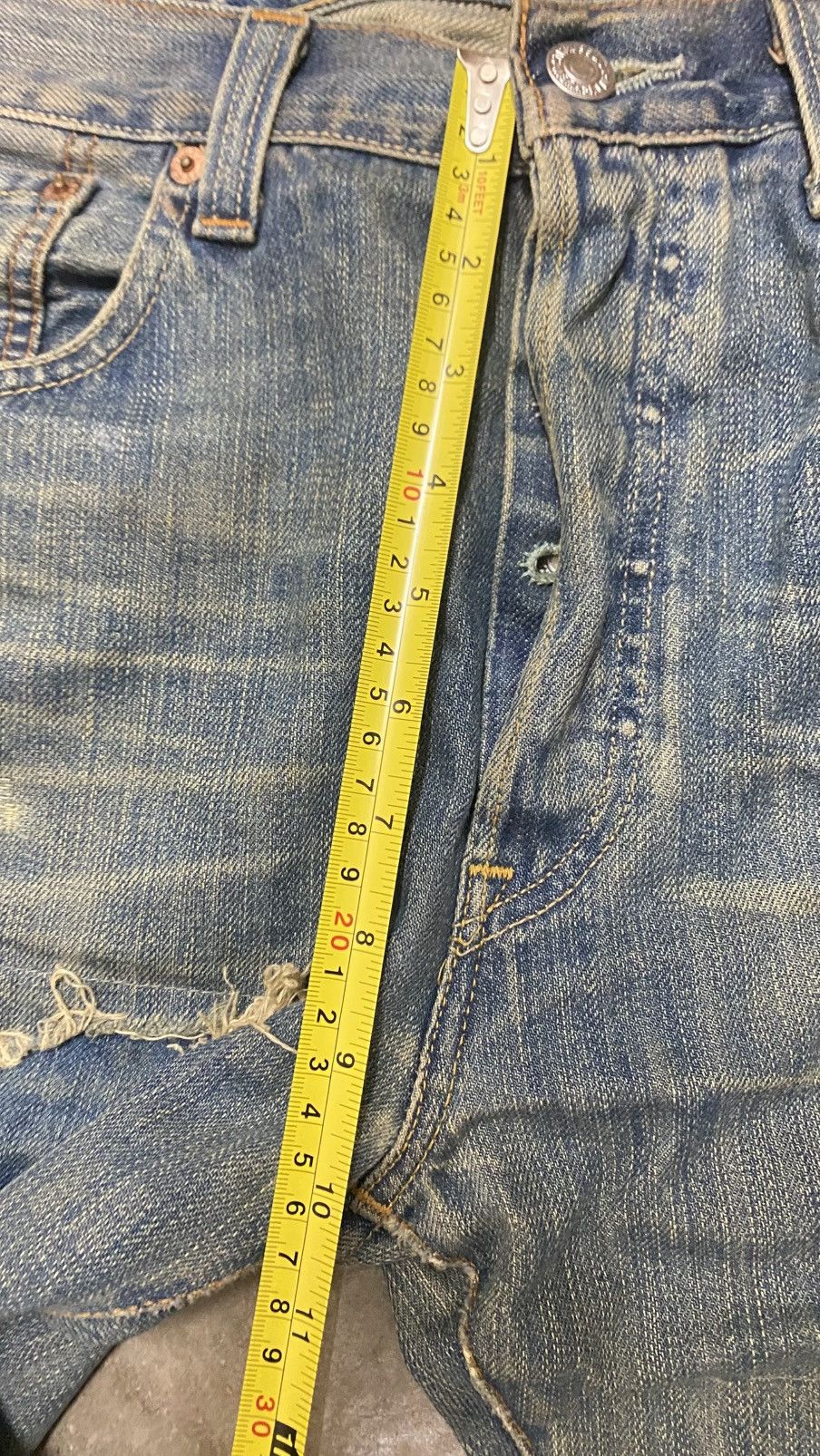 Levi's Original 501 Levi’s Straight Leg Kurt Kobain Grunge Design Size US 33 - 10 Thumbnail