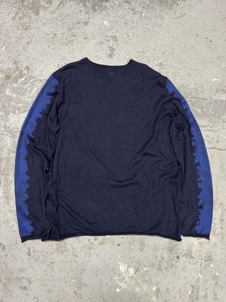 Emporio Armani AW2021 Emporio Armani Blue Structured Sweater Size US L / EU 52-54 / 3 - 5 Thumbnail