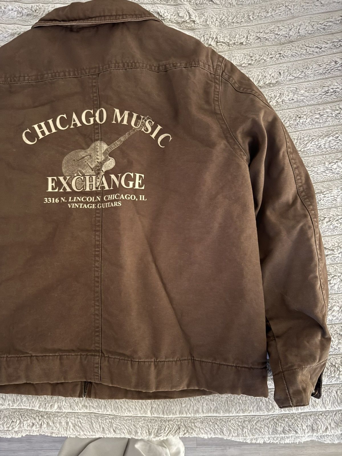 Vintage vintage chicago music vtg guitar thrashed flight jacket coat Size US L / EU 52-54 / 3 - 9 Thumbnail