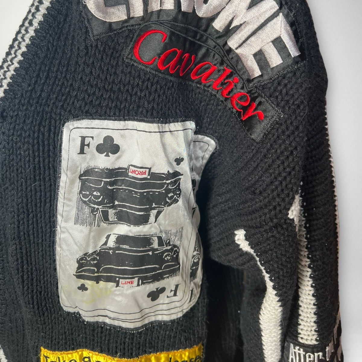 Vintage RARE Vintage Frontline Black & White Knit Cardigan Size US M / EU 48-50 / 2 - 6 Thumbnail