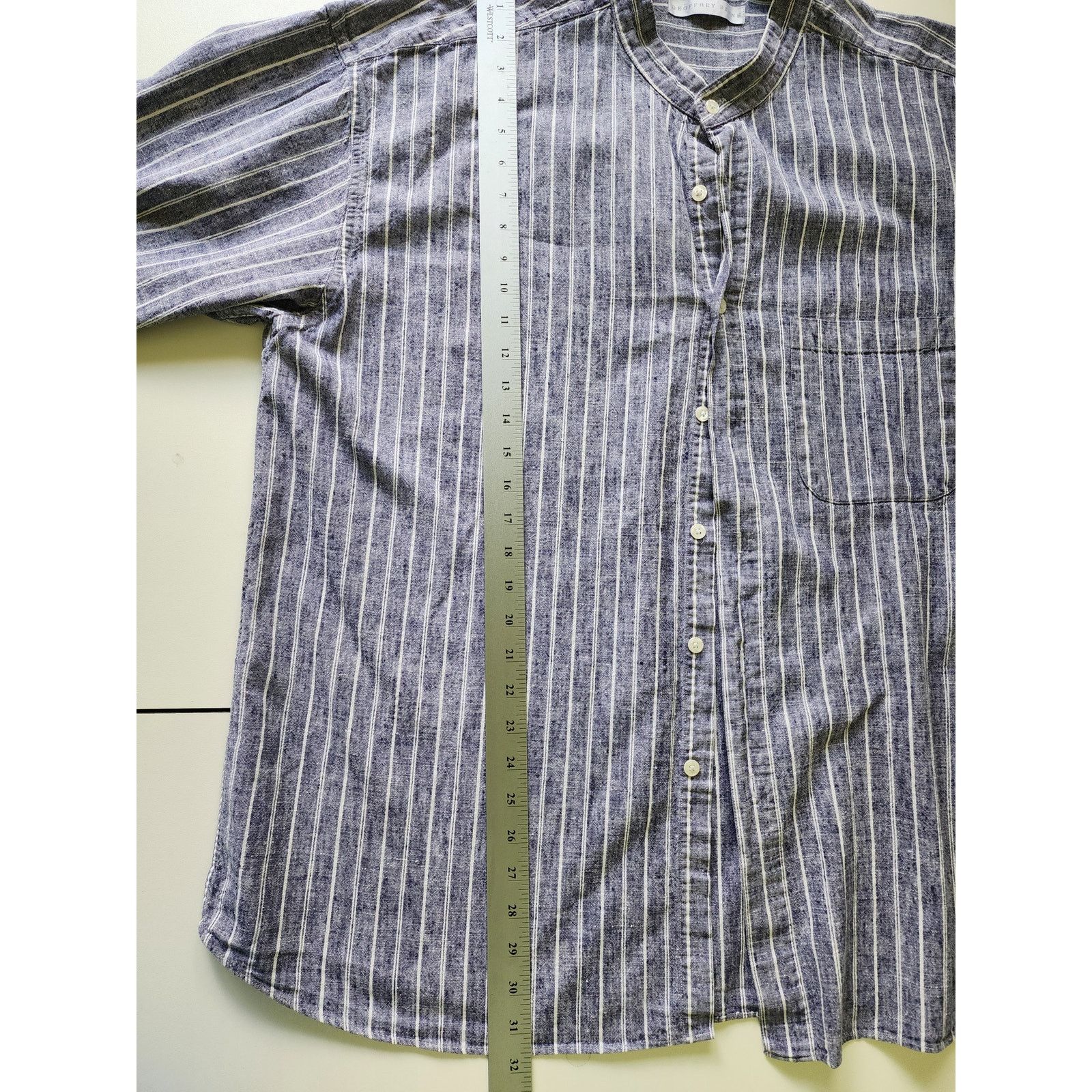 Geoffrey Beene Geoffrey Beene Button Down Dress Shirt XL Blue/White Stipe Size US XL / EU 56 / 4 - 6 Thumbnail
