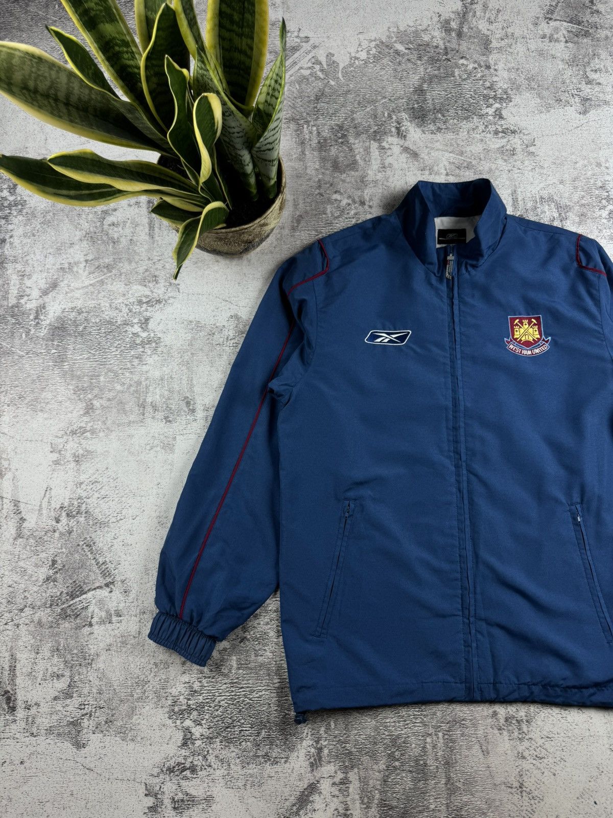 Reebok West Ham 2005 2007 Football Soccer Light Track Suit Pants Jacket Windbreaker Size US S / EU 44-46 / 1 - 7 Thumbnail
