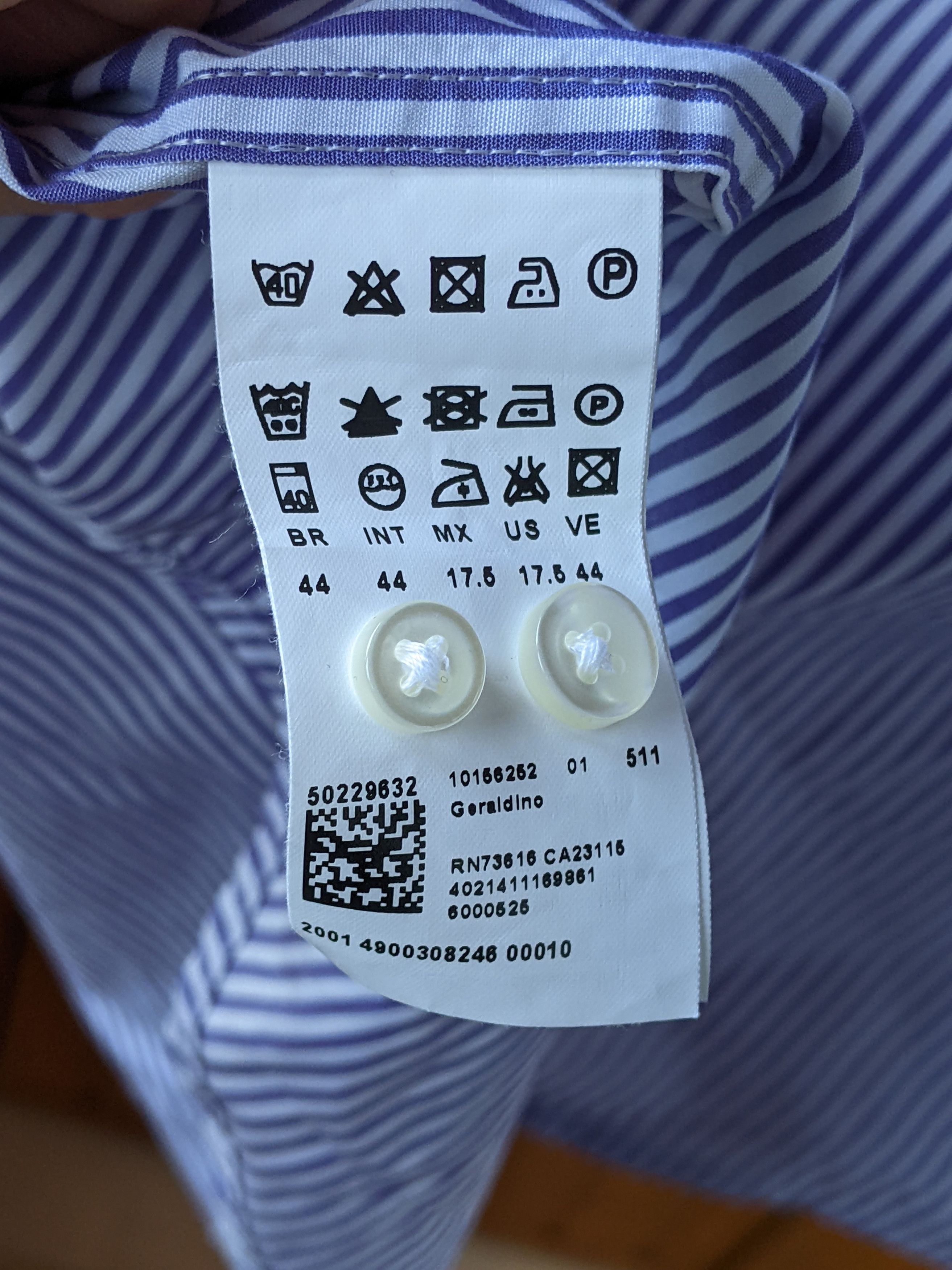 Hugo × Hugo Boss Hugo Boss Purple Striped Cotton Longsleeve Shirt Geraldino Size US XL / EU 56 / 4 - 17 Thumbnail