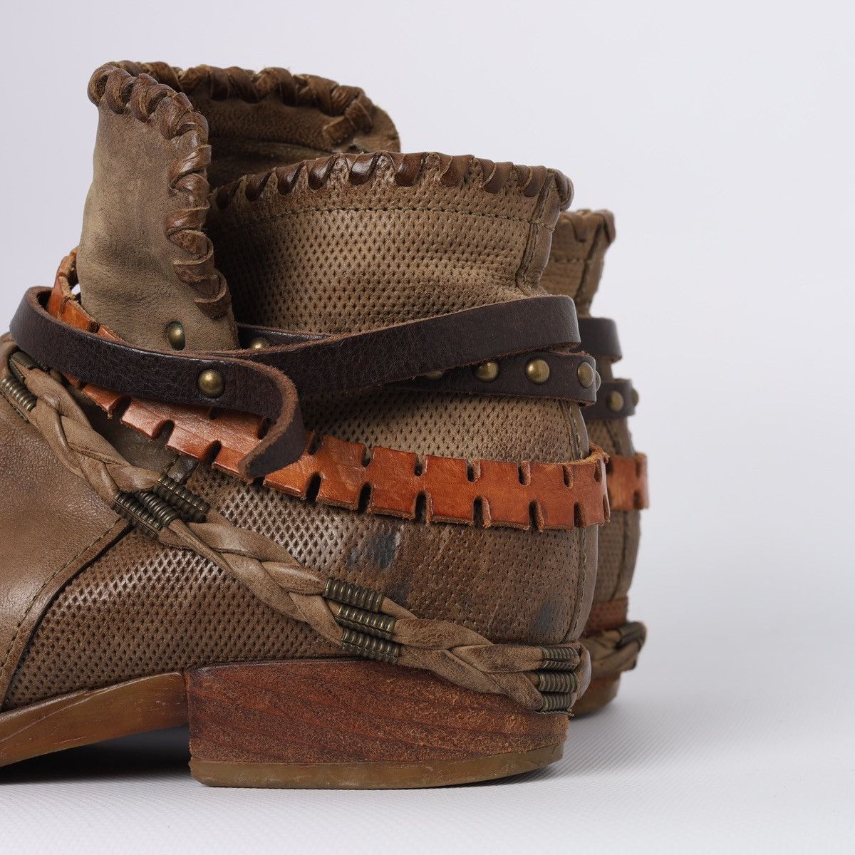A.S.98 A.S.98 Airstep As 98 Leather Ankle Boots Straps Belt Shoes Size US 10 / IT 40 - 4 Thumbnail