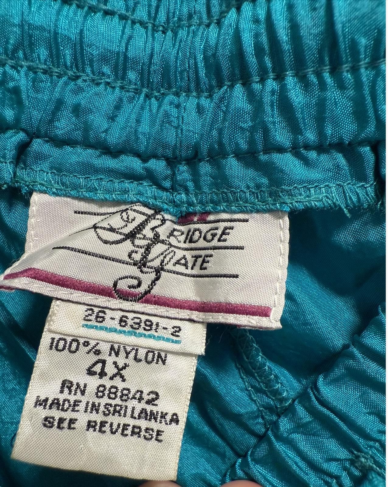 Designer Teal Bridge Gate/ Ridge Gate Track Pants 4X – NWT Vintage Size 30" / US 8 / IT 44 - 2 Thumbnail