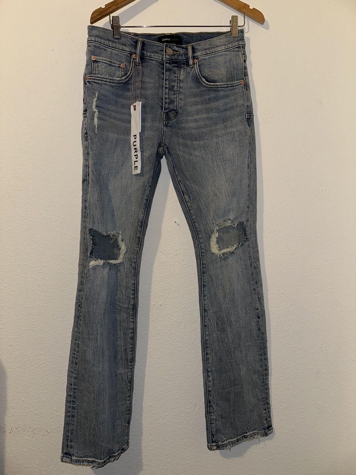 Purple Purple Brand Ripped Flare Jeans Size US 32 / EU 48 - 1 Thumbnail