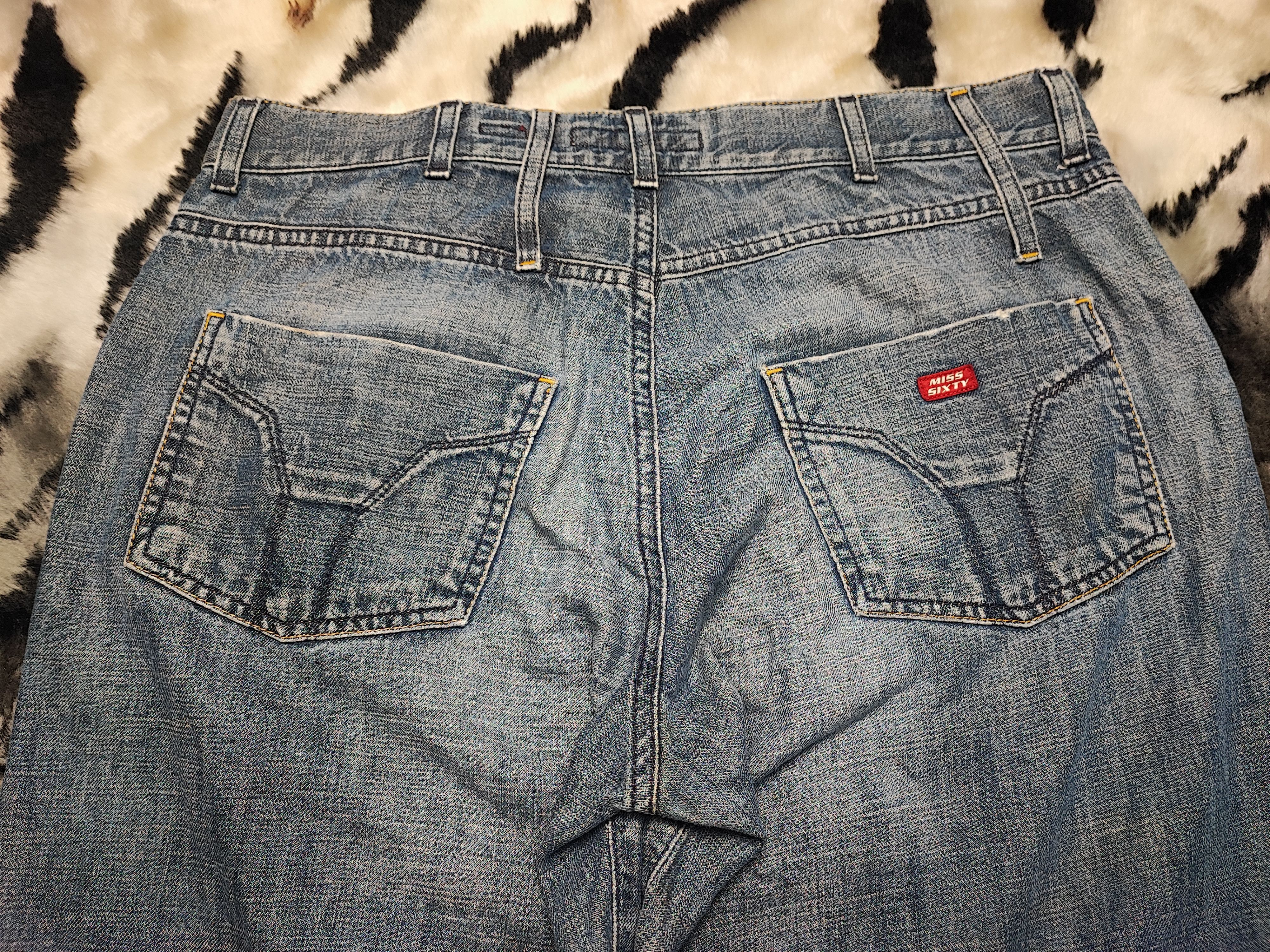 Jean Miss Sixty Bootcut Vintage Washed Flared Jeans Y2K Size 31" - 16 Thumbnail