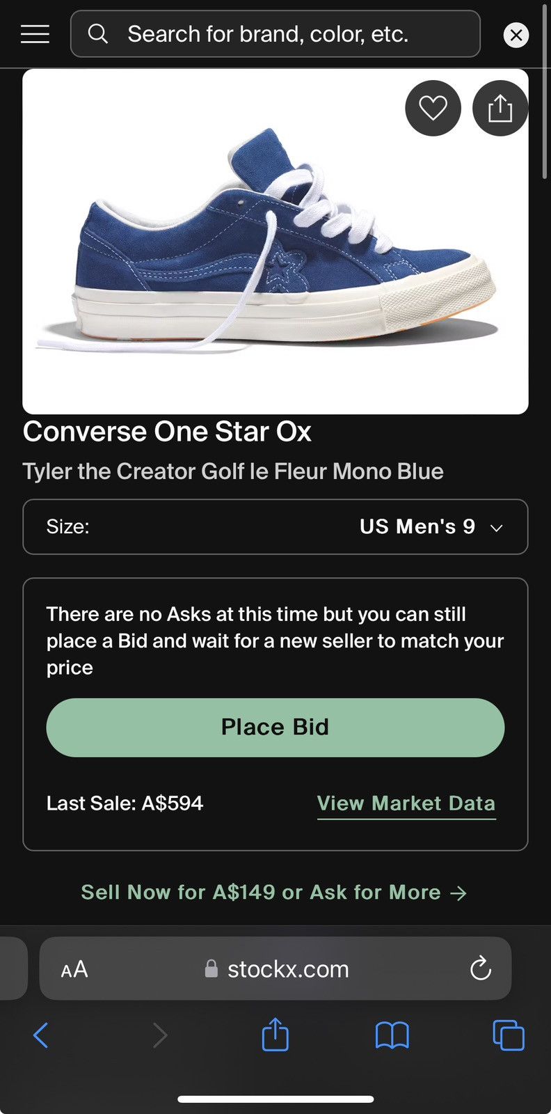 Golf le Fleur Converse one star Ox Golf Le Fleur Mono (Blue) Size US 9 / EU 42 - 9 Thumbnail