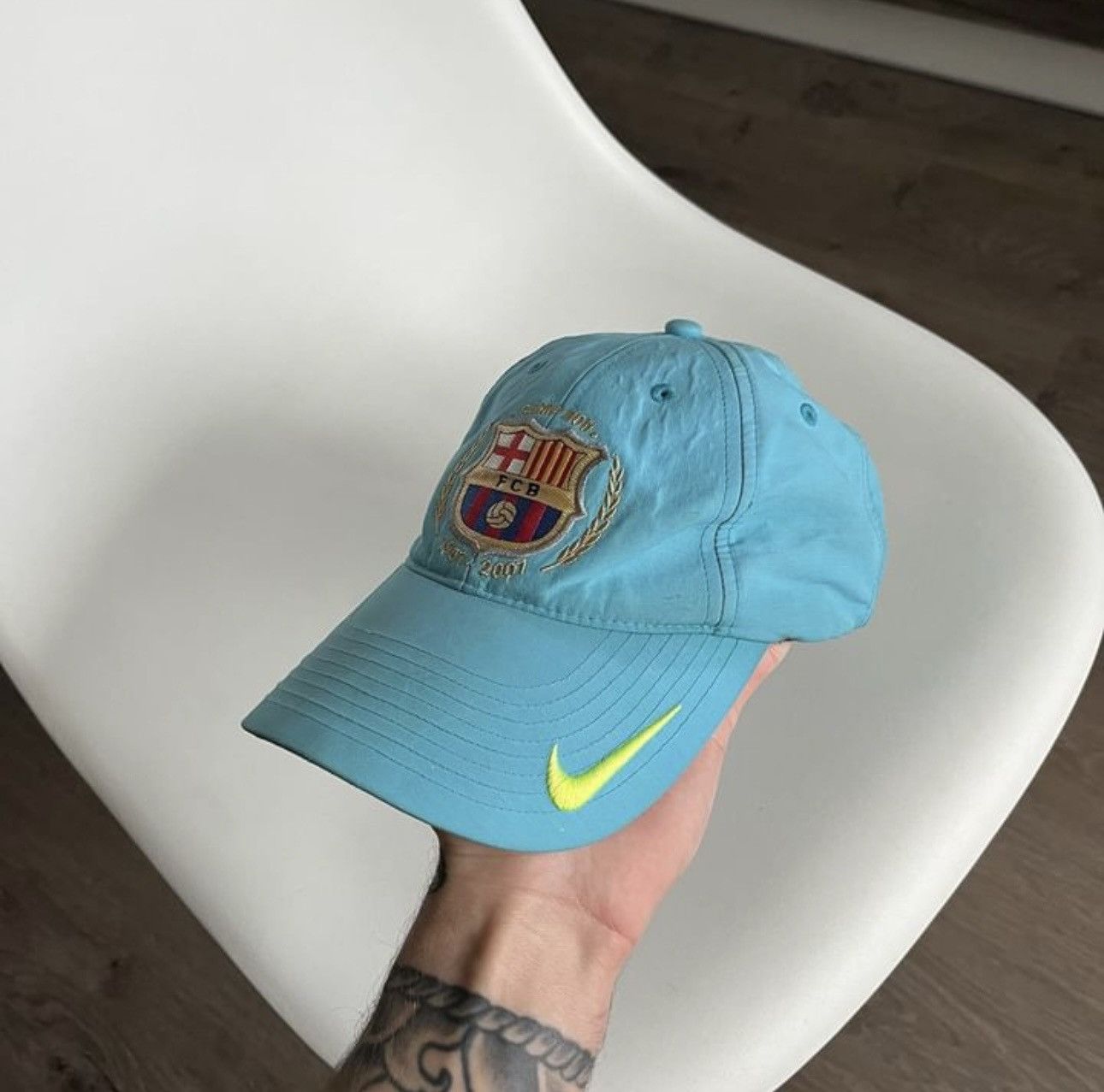 Nike × Vintage Vintage Nike Barcelona cap blue rare logo 2007 Size ONE SIZE - 1 Preview