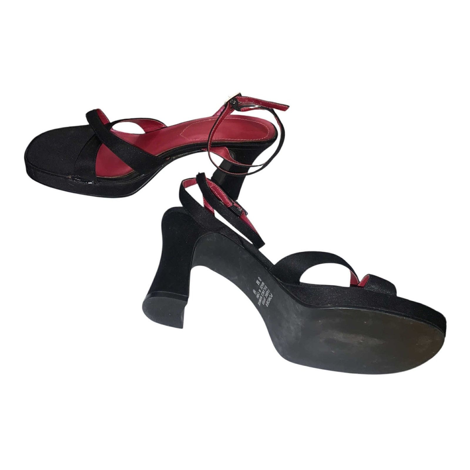 Other VINTAGE Y2K Sandal Chunk Heel Ankle Strap Open Toe Black Sz8 Size US 8 / IT 38 - 5 Thumbnail