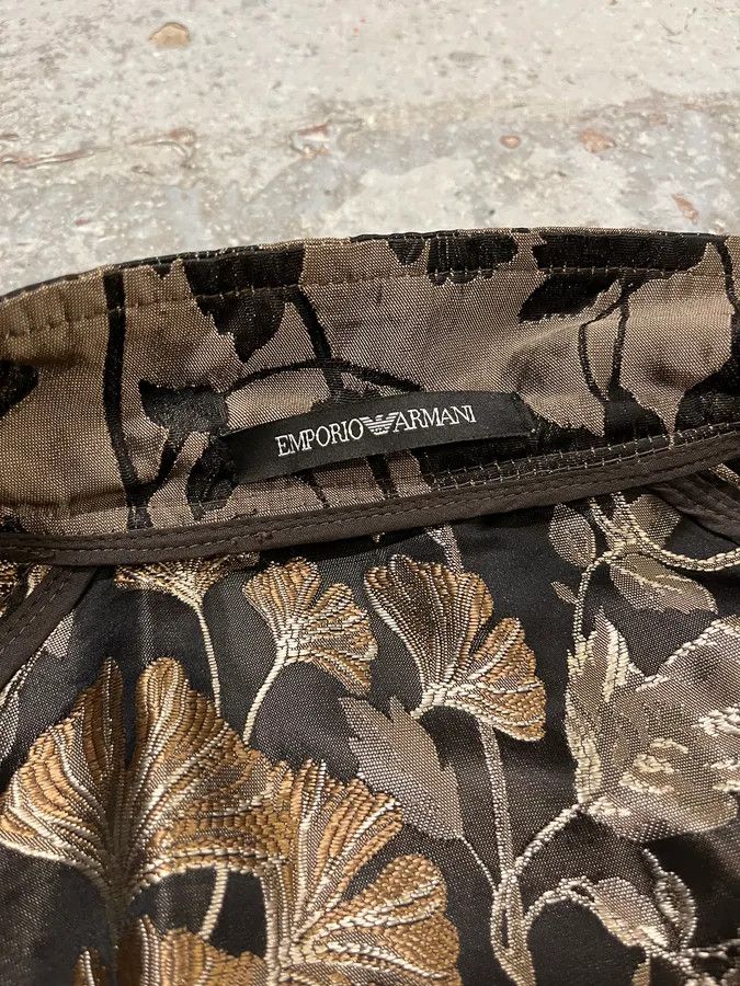 Emporio Armani AW2023 Emporio Armani Floral Print Black & Beige Bomber Jacket Size US M / EU 48-50 / 2 - 9 Thumbnail
