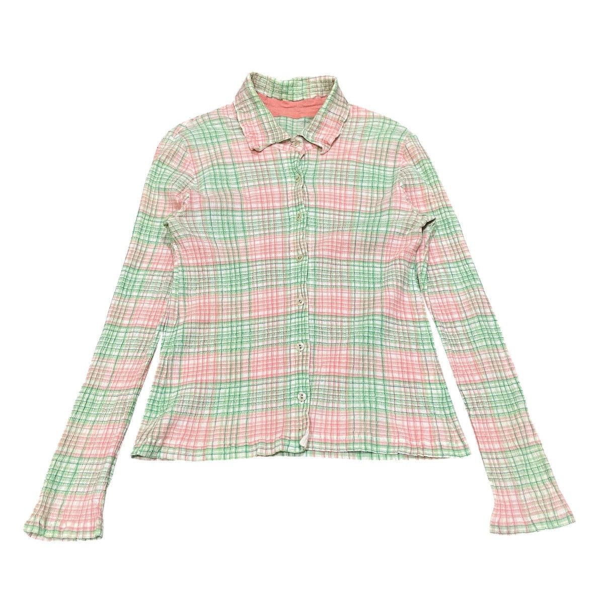 Tsumori Chisato Tsumori Chisato Issey Miyake Pastel Gingham Crinkle Shirt Size S / US 4 / IT 40 - 1 Thumbnail