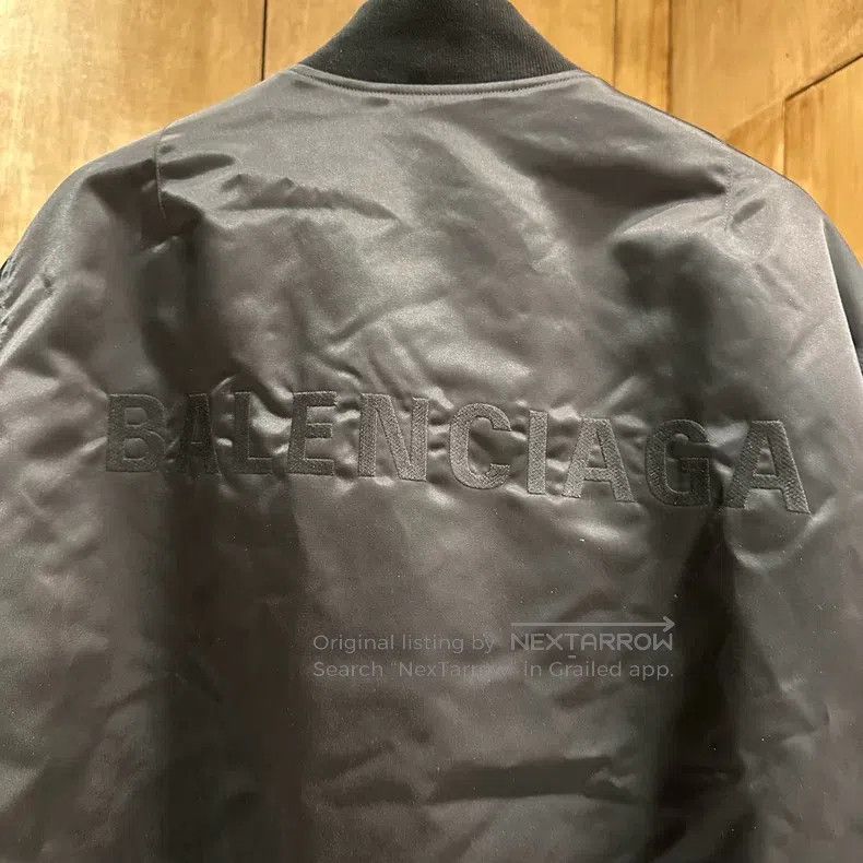 Balenciaga Balenciaga Black and orange bomber embroidered pilot jacke Size US L / EU 52-54 / 3 - 3 Thumbnail