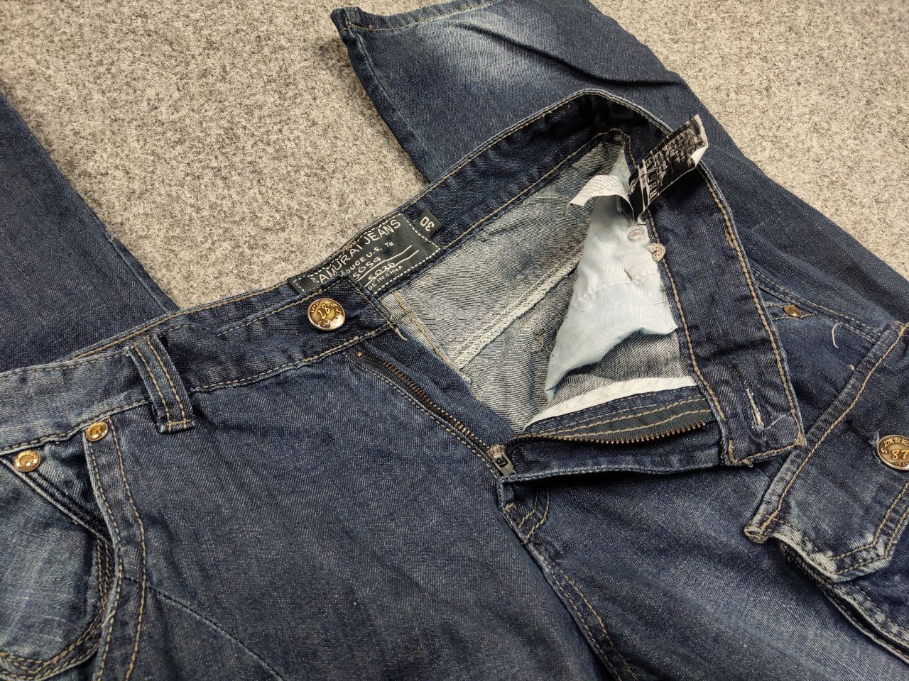 Japanese Brand Vintage if six was nine Style Y2K Faded Denim Cargo Jeans Size US 31 - 16 Thumbnail