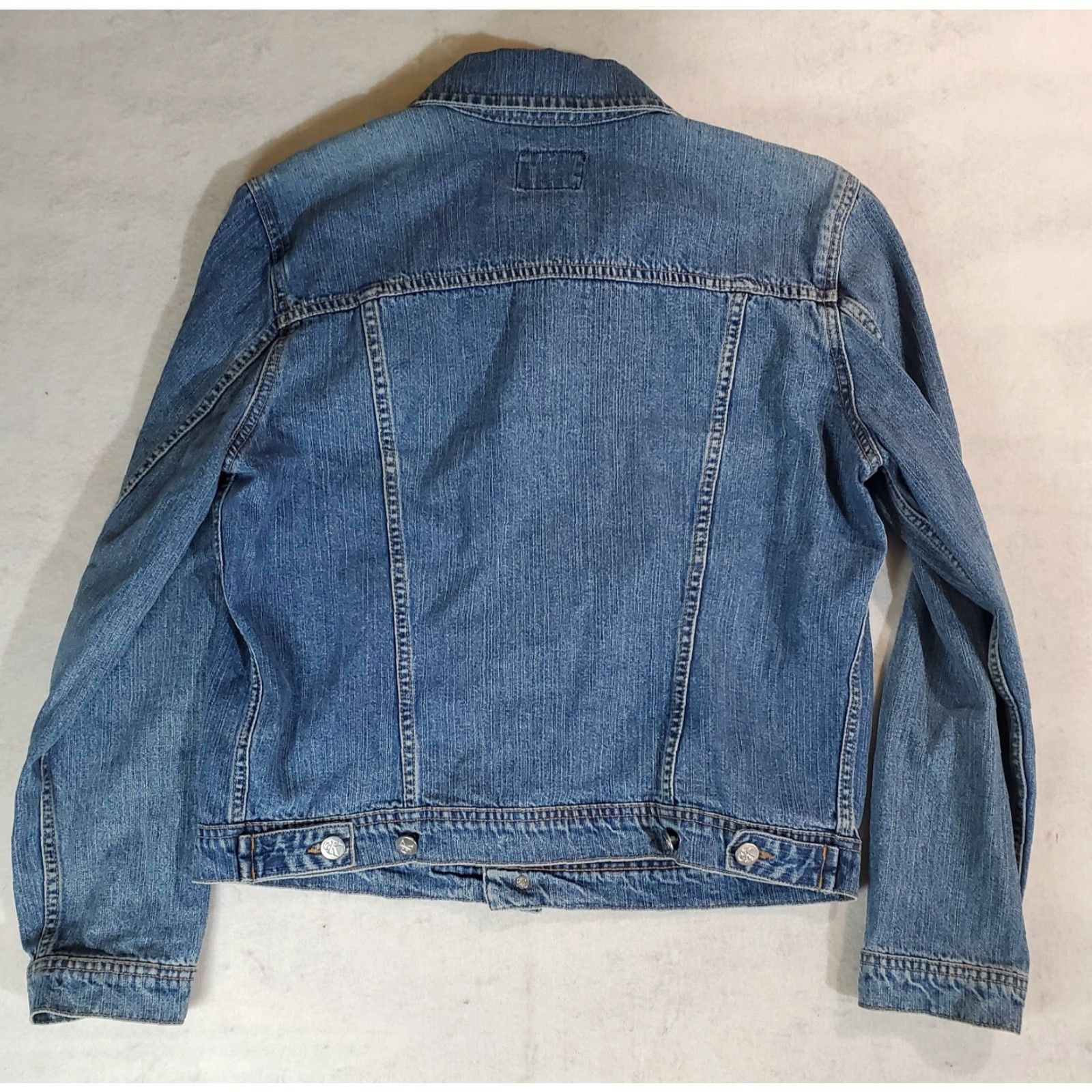 Calvin Klein VINTAGE Calvin Klein Signature Denim Jacket -Light Wash- Trucker Style Sz Lg - 90s Womens Jacket Size L / US 10 / IT 46 - 6 Thumbnail