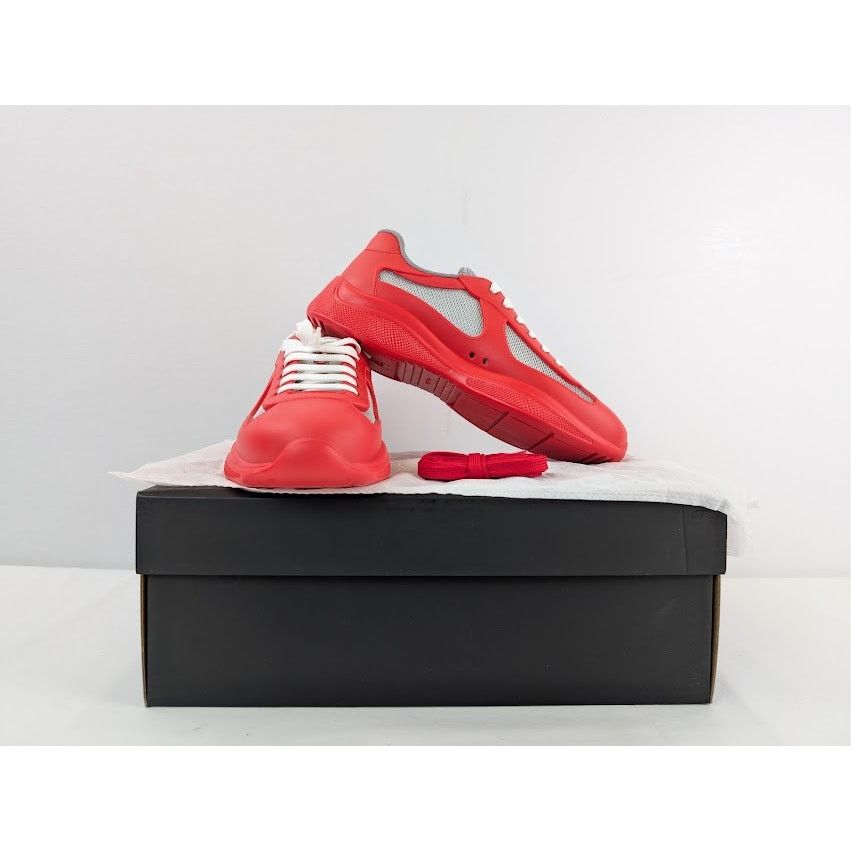 Prada o1rshd1 Calzature Uomo Icon Soft Lace Up Sneaker in Rosso Size US 9 / EU 42 - 20 Thumbnail
