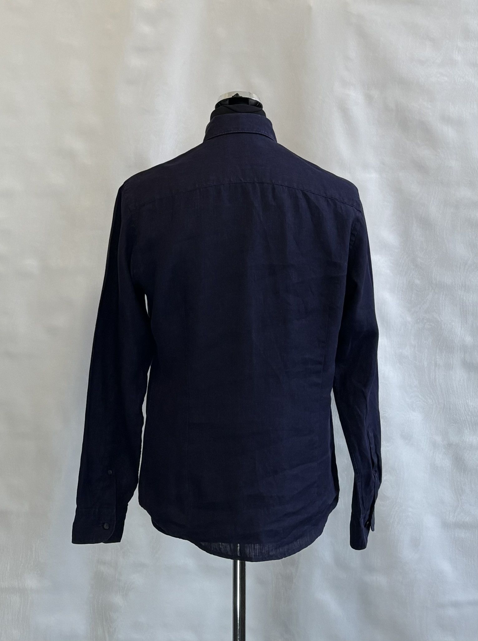 Eton Eton Slim Shirt Navy 100% Linen Size 40 Size US L / EU 52-54 / 3 - 2 Thumbnail