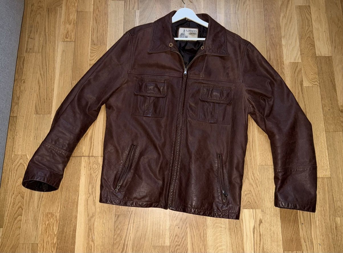 Other Vintage Leather Jacket – Italian Florence’s Leather Size US L / EU 52-54 / 3 - 1 Thumbnail