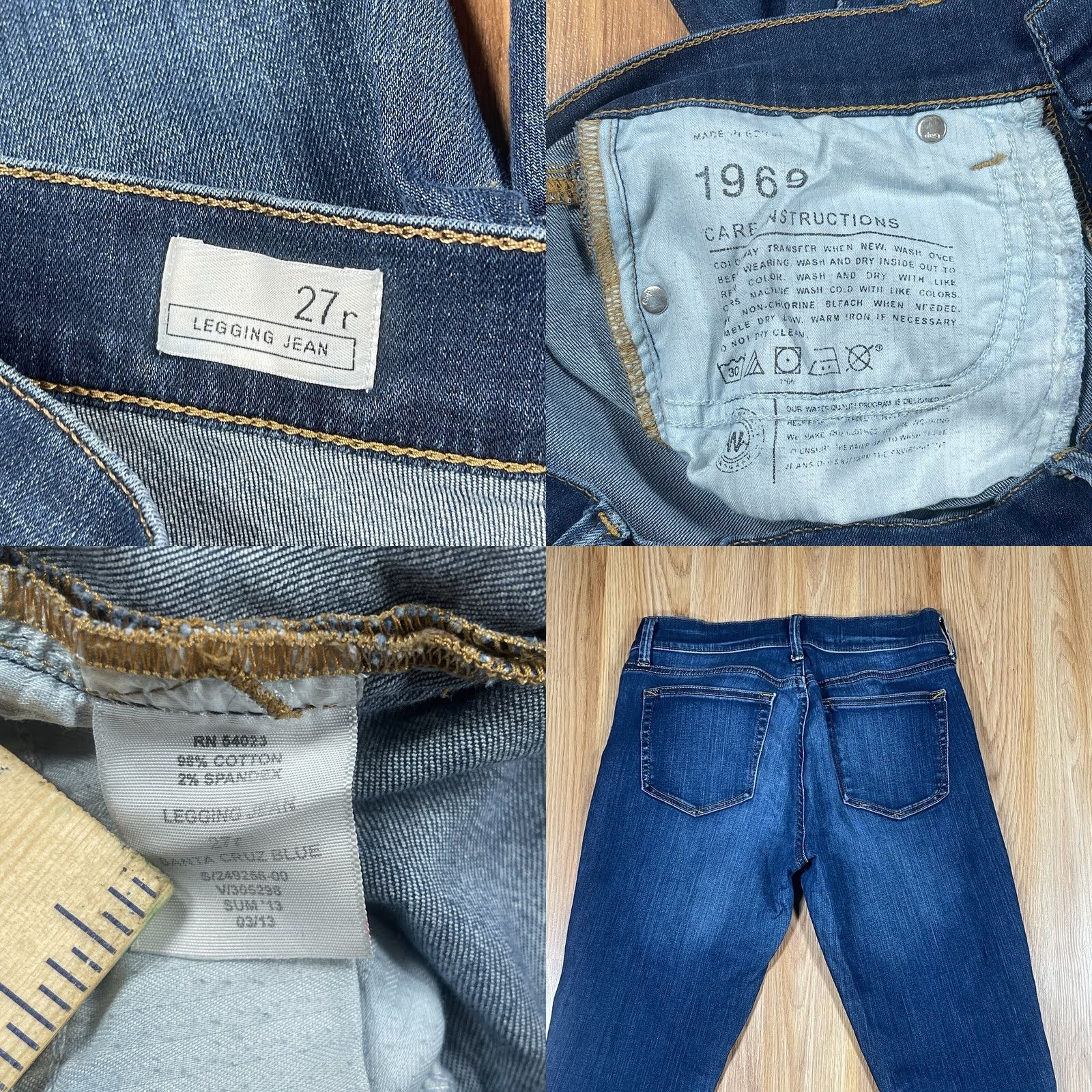 Gap Gap 1969 Jeans Womens 27R Legging Jean Stretch Blue Medium Wash Denim Pants Size 27" / US 4 / IT 40 - 9 Thumbnail