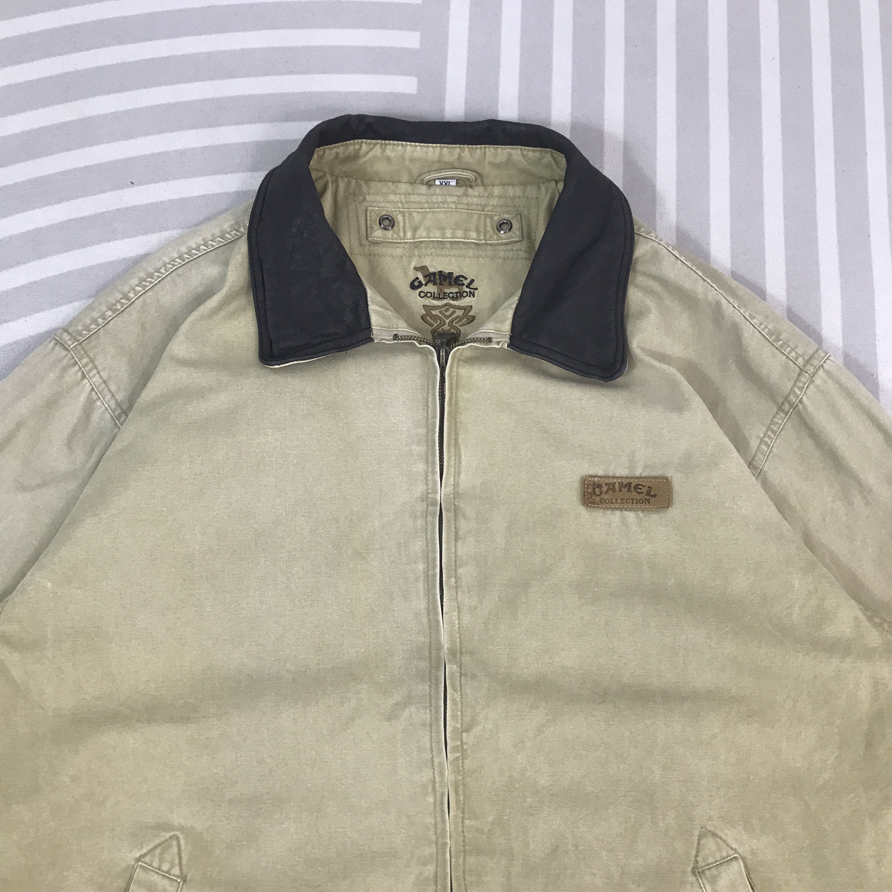 Camel Vintage Camel Collection leather collar Jacket K67B6 Size US L / EU 52-54 / 3 - 2 Thumbnail