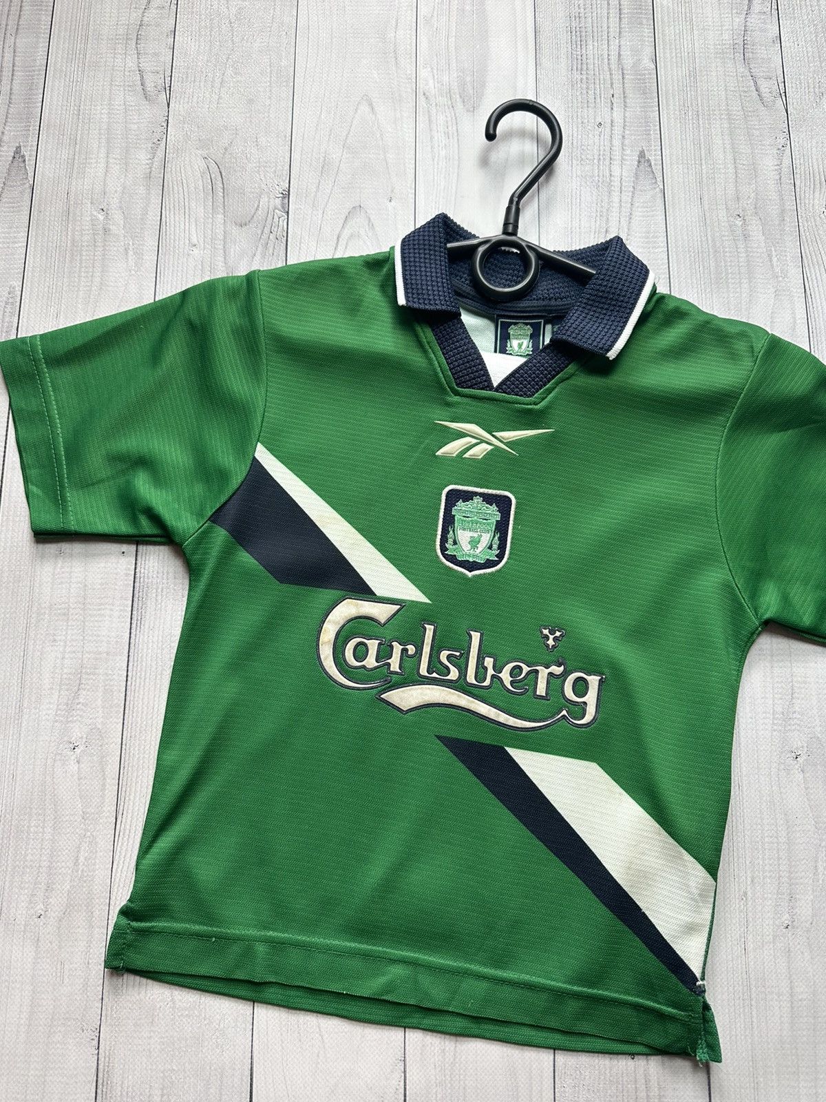 Reebok × Vintage Vintage Reebok Liverpool green rare jersey + shorts kids Size US XXS / EU 40 - 2 Thumbnail