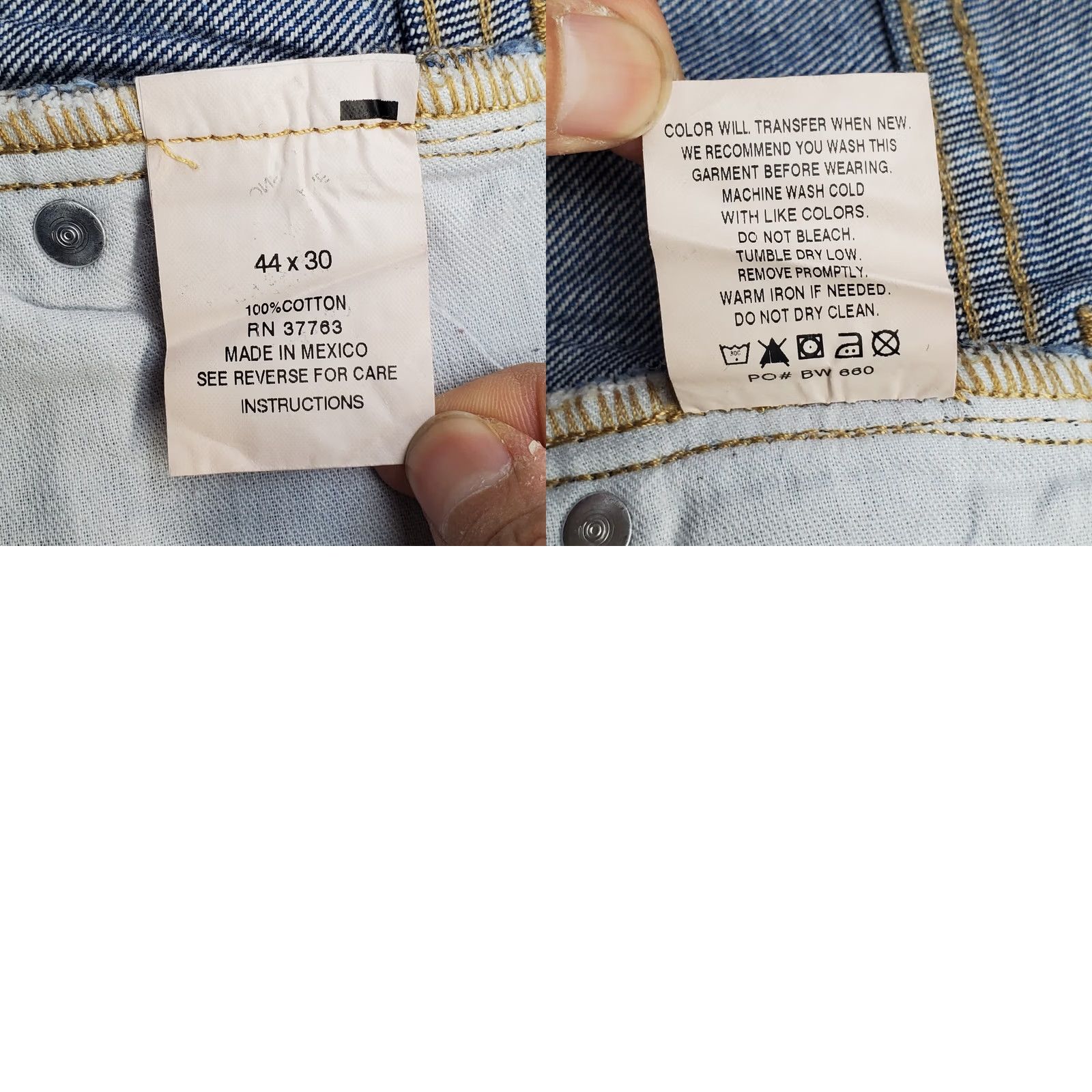 Denime Lanesboro Jeans Mens 44x30 Blue Denim Mid Rise Stretch Straight Shirt? Size US 44 / EU 60 - 8 Thumbnail