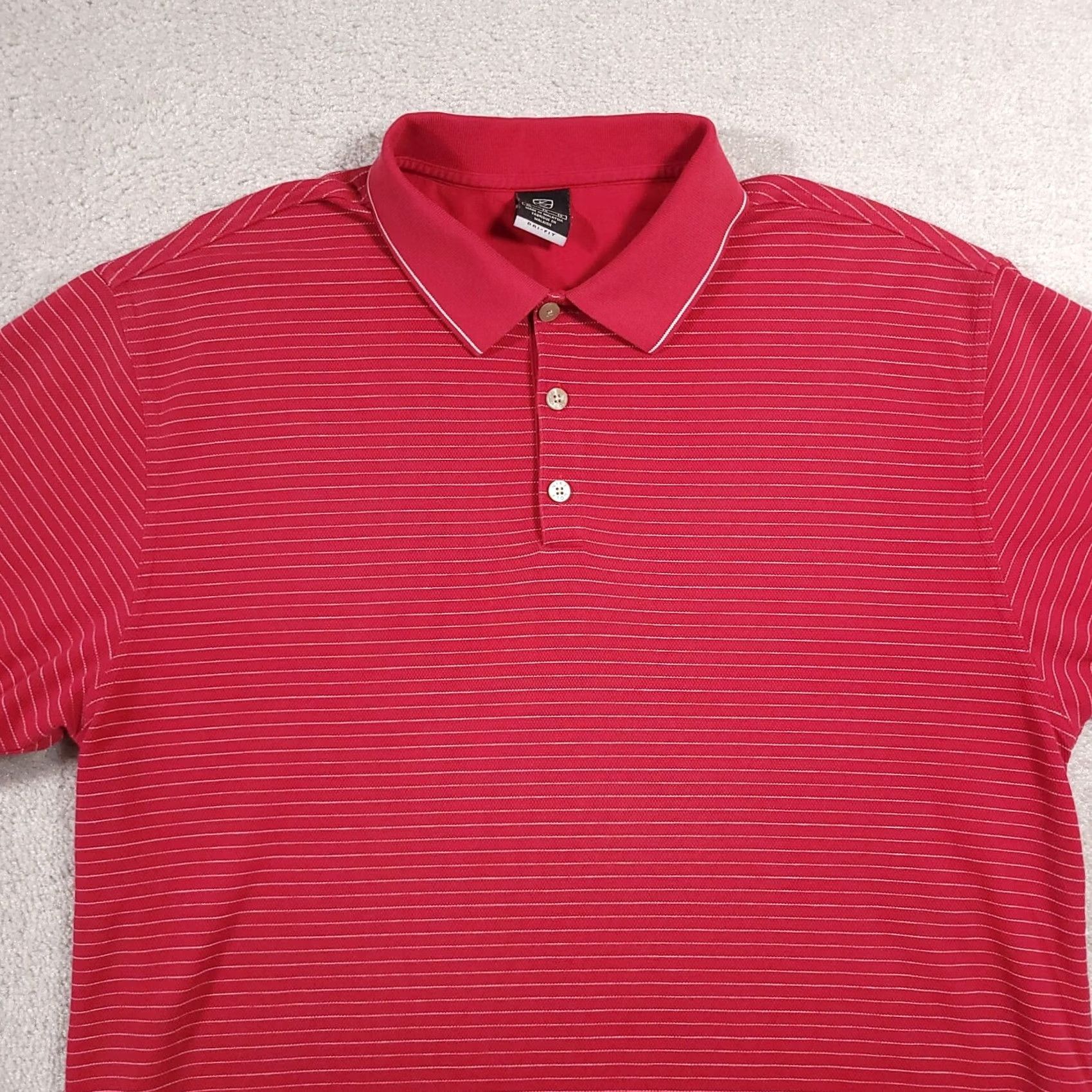 Nike VINTAGE Nike Golf Polo Shirt Mens XL Red Striped Dri-Fit Embroidered Logo Shirt Size US XL / EU 56 / 4 - 3 Thumbnail