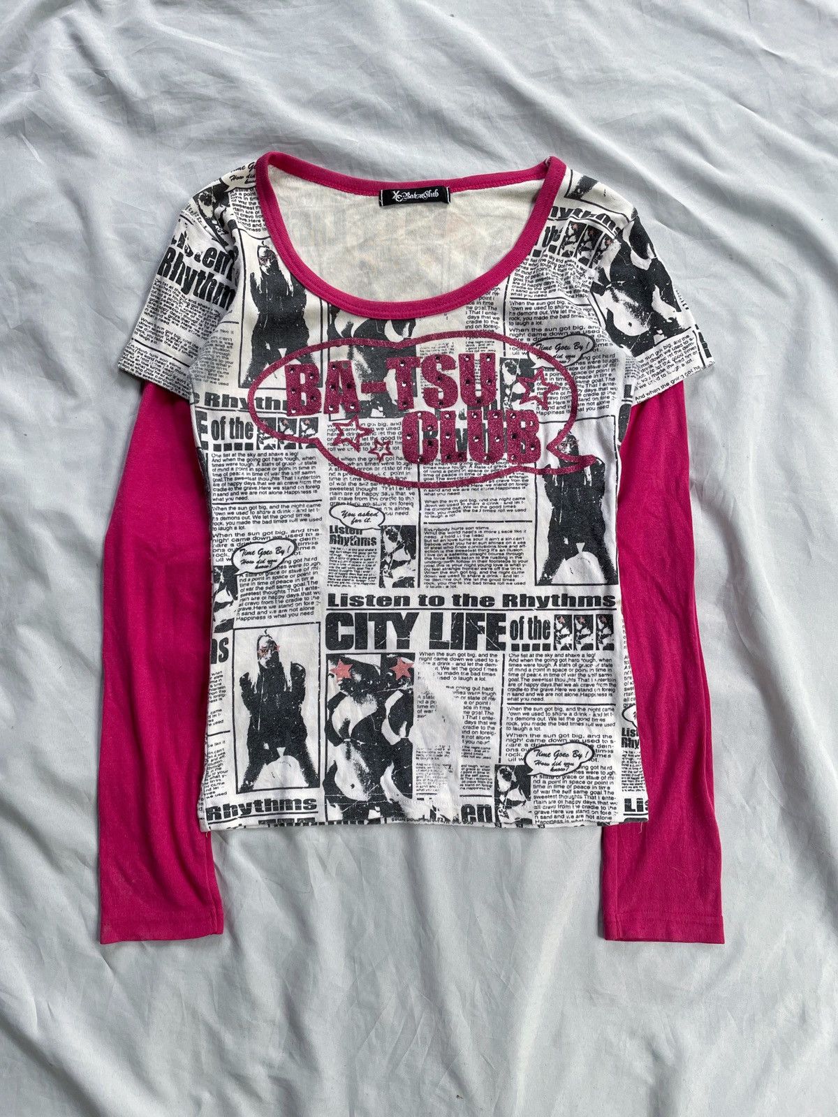 Japanese Brand BATSU CLUB ALL OVER DOUBLE LAYER LONG SLEEVE Size US XS / EU 42 / 0 - 1 Thumbnail