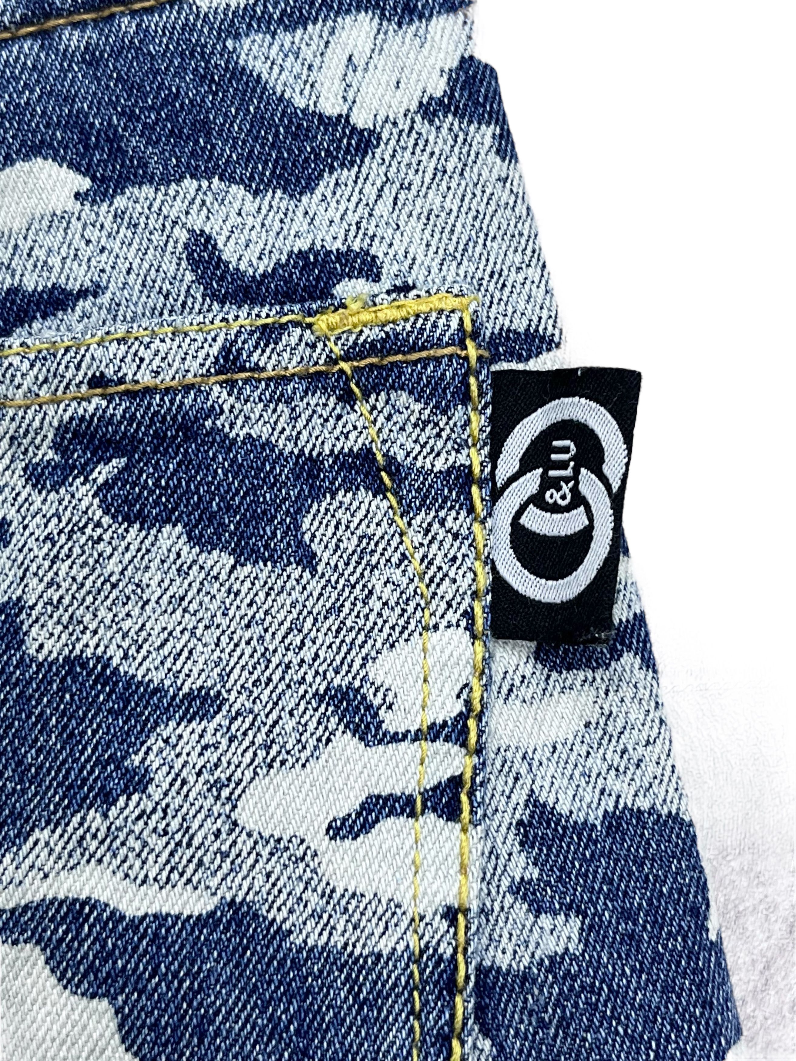 Japanese Brand FYE🔥Dope Camo Blue Print Denim Inspired by Hysteric Glamour Size 27" / US 4 / IT 40 - 5 Thumbnail