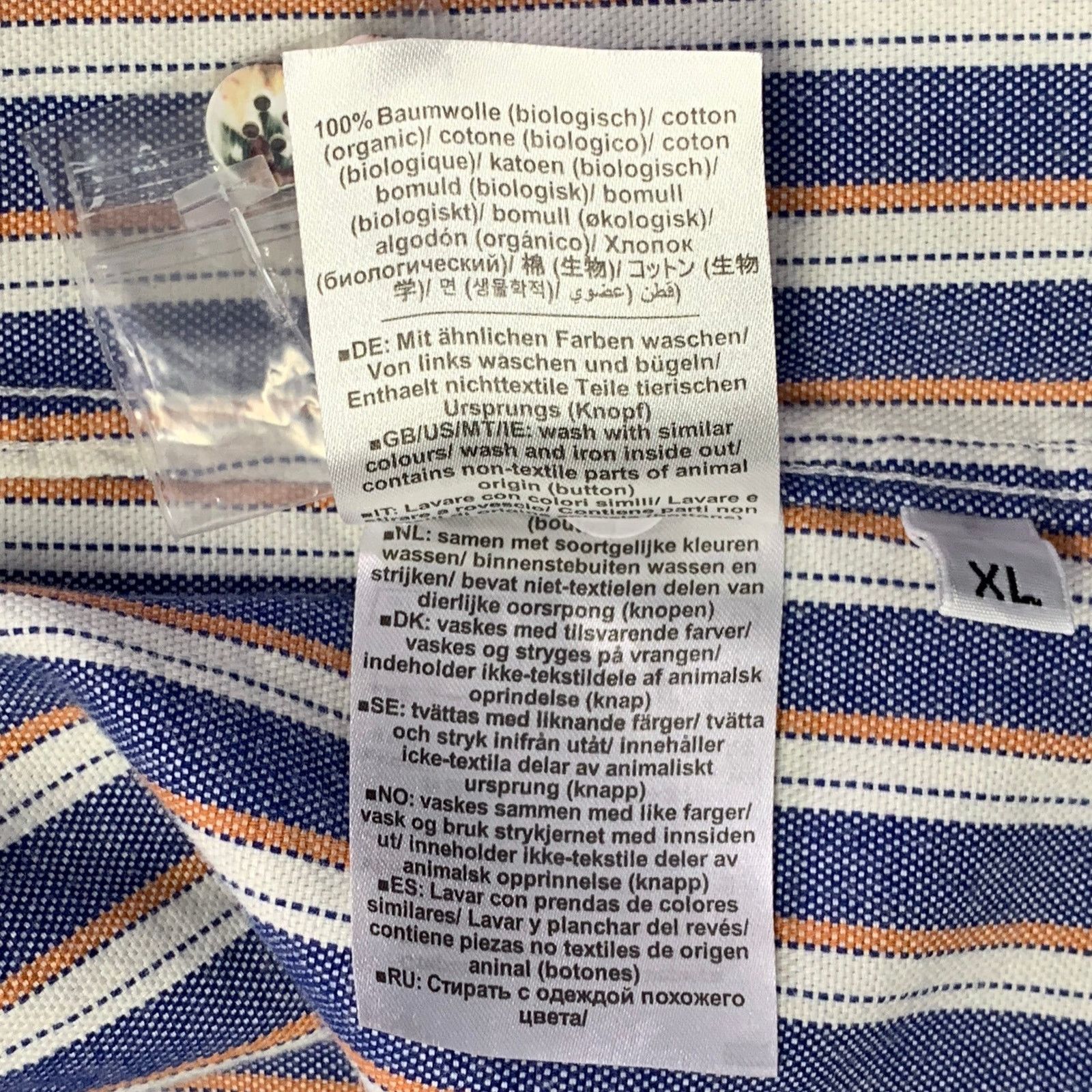 CLOSED Blue White Orange Stripe Cotton Two Pockets Shirt Size US XL / EU 56 / 4 - 9 Thumbnail