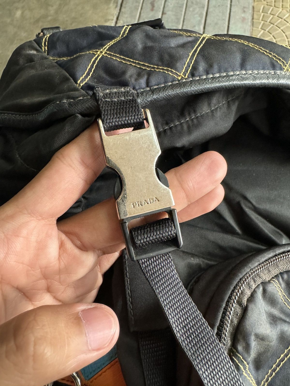 Prada PRADATessuto Nylon Impunturato DoubleBuckle Backpack Baltico Size ONE SIZE - 12 Thumbnail