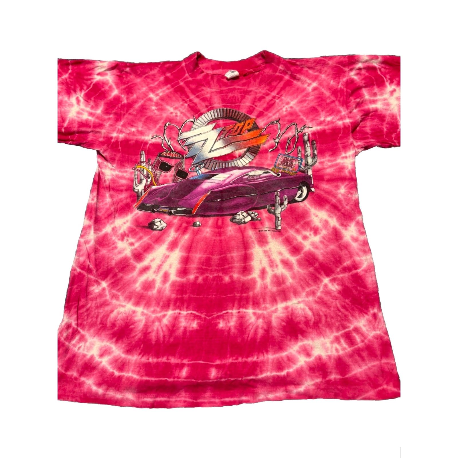 Vintage VINTAGE 90's ZZ Top Recycler World Tour Men's XL Pink T-Shirt Tie Dye France Lrg Size US L / EU 52-54 / 3 - 2 Thumbnail