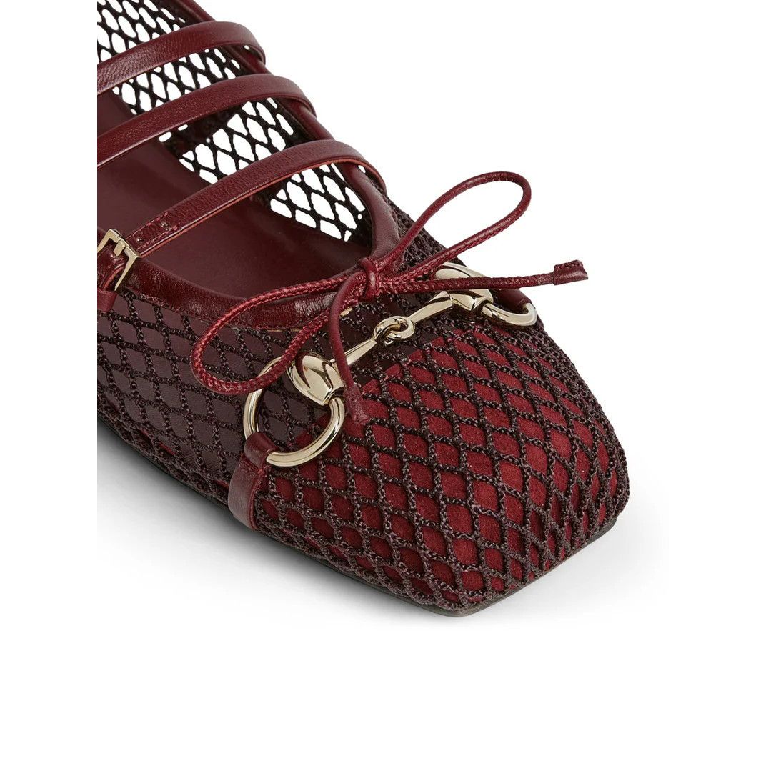 GUCCI $1130 Rosso Ancora Red Horsebit Ballet Flats New & Aut