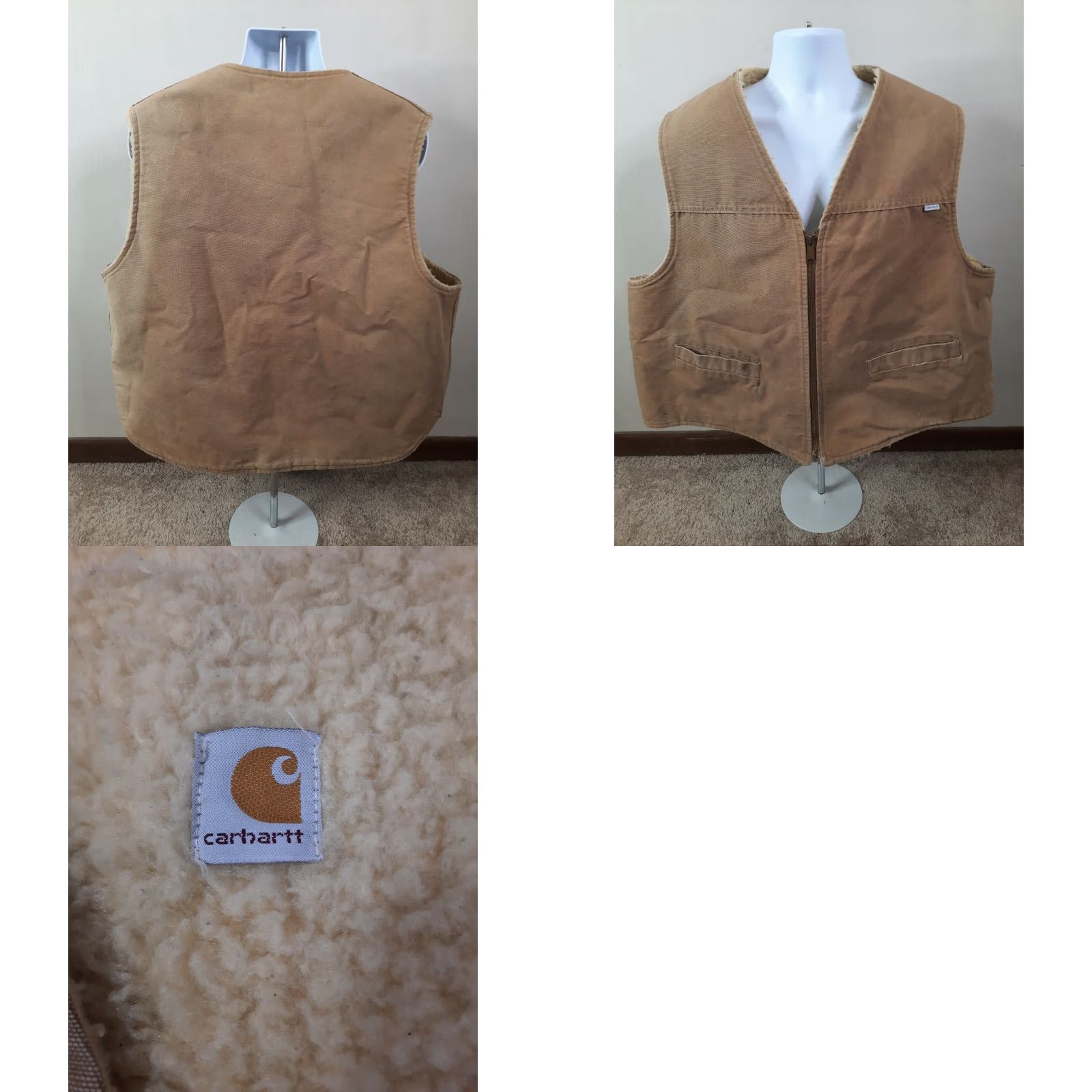 Carhartt VINTAGE Carhartt Vest Mens Duck Canvas Sherpa Lined 2XL Brown USA Union Made Workwear 90s Outdoor Hunting Size US XXL / EU 58 / 5 - 8 Thumbnail